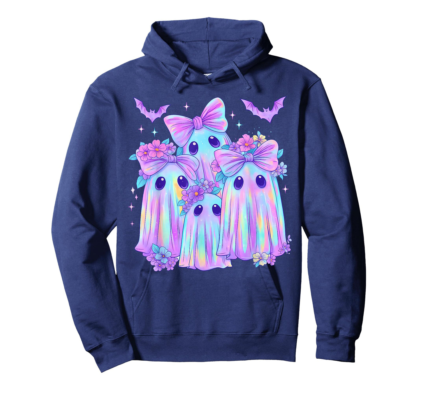 Tie Dye Galaxy Ghost Pumpkin Halloween Neon Ghost Girl Women T-Shirt
