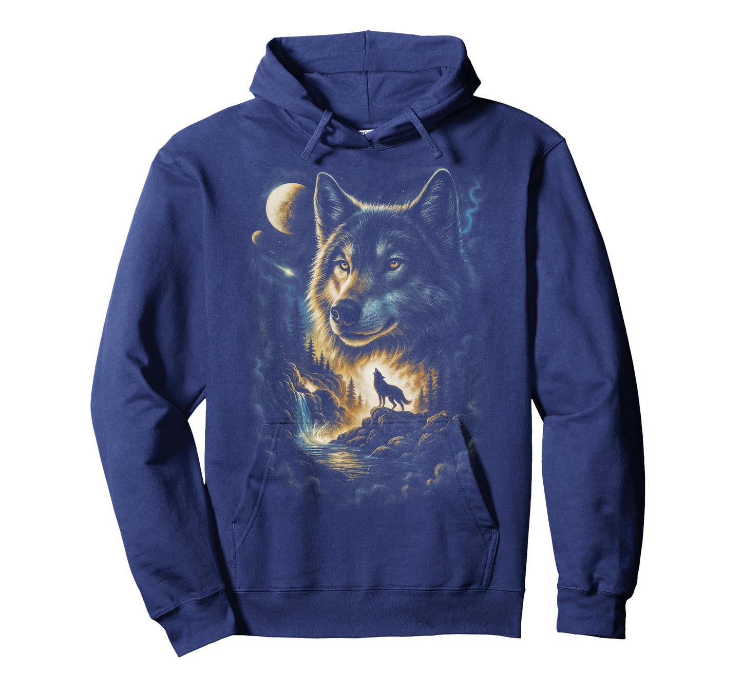Wolf Howling Moon Forest Nature Wildlife Lovers Animal Men T-Shirt