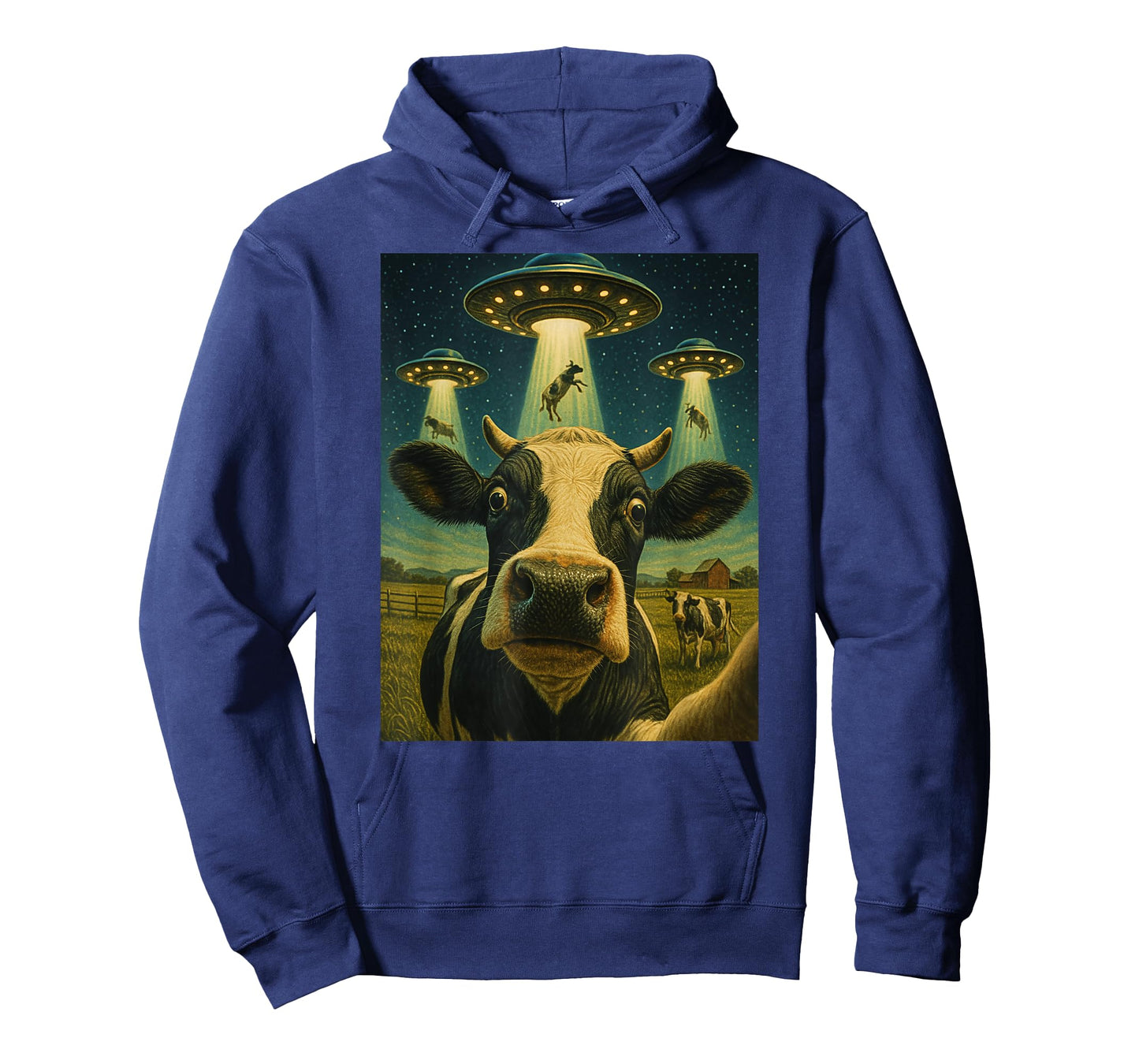 Funny Cow Farm Alien Selfie UFO Zoo Boys Girls Kids T-Shirt