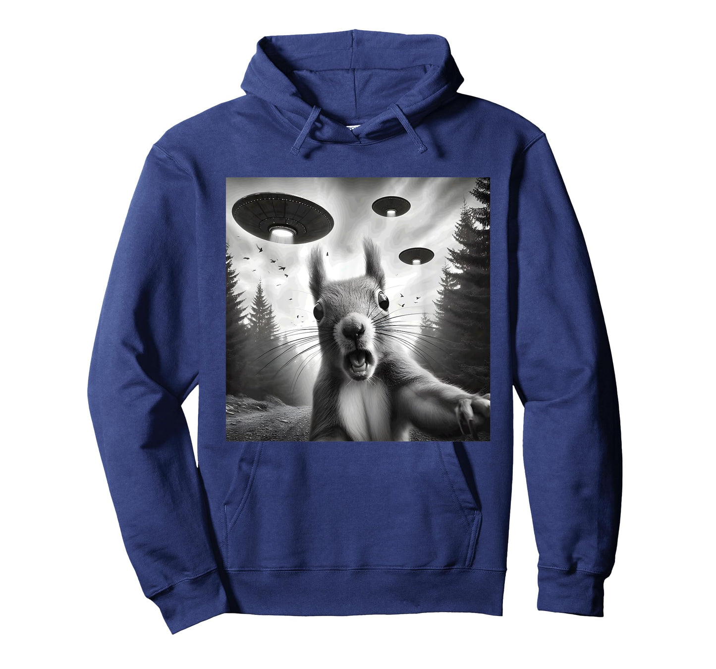 Squirrel Sci-Fi Funny Graphic Selfie with UFOs Weird Aliens T-Shirt
