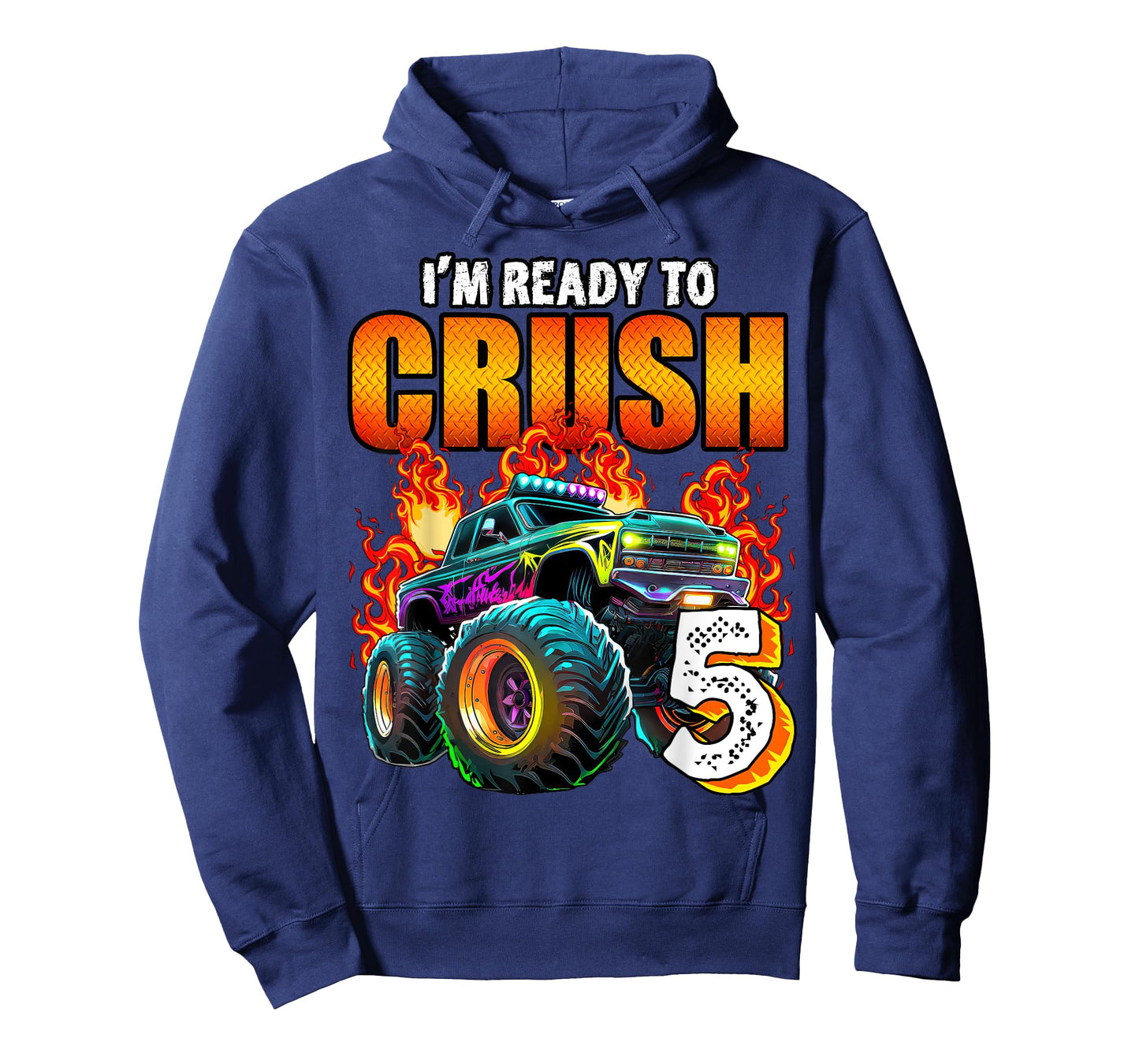 I'm Ready to Crush 5 Monster Truck 5th Birthday Boys Toddler T-Shirt
