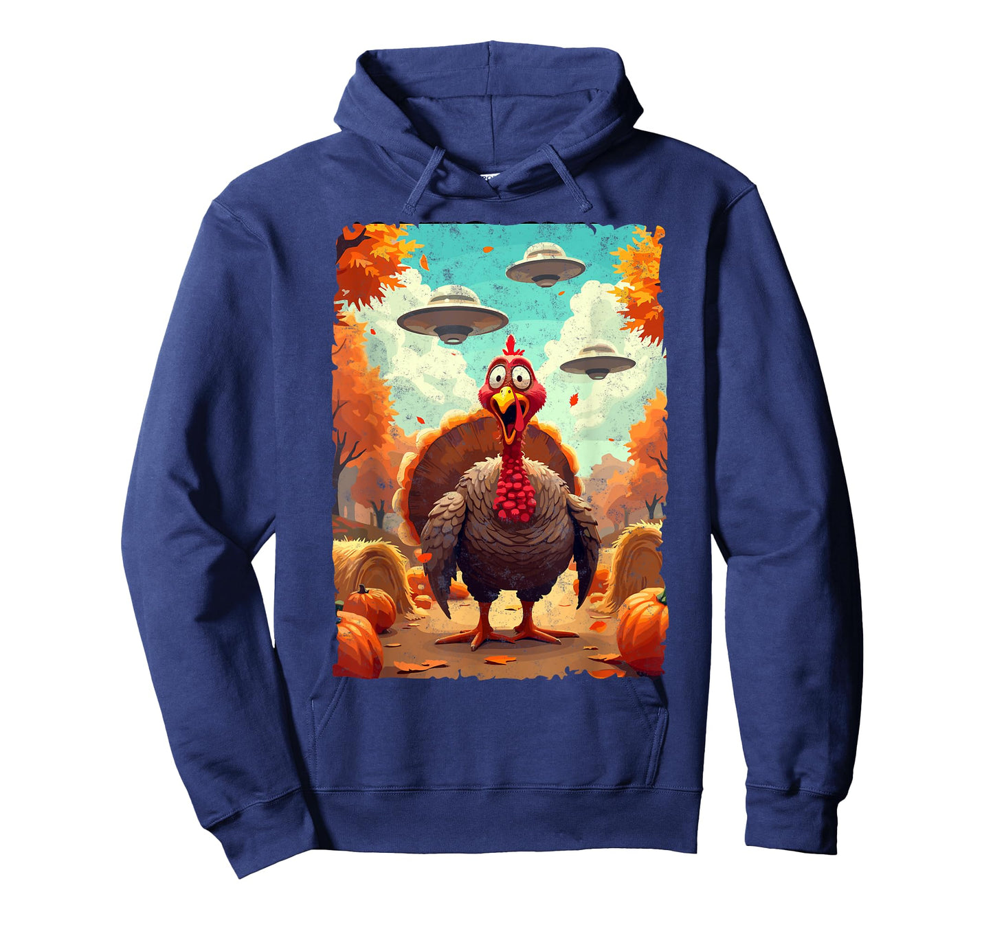 Autumn Fall Season Funny Turkey & UFO Thanksgiving Day Alien Believer T-Shirt