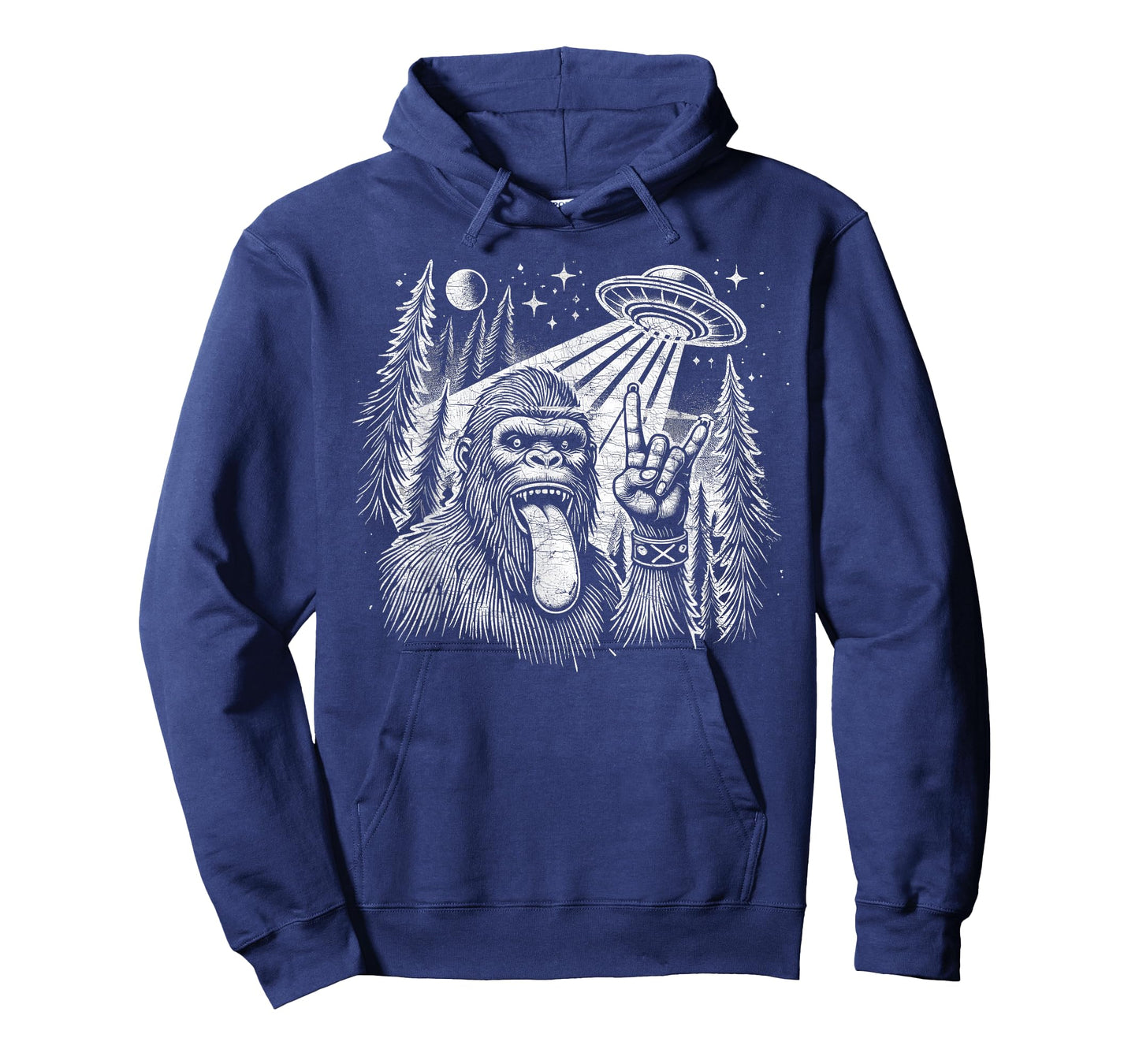 Sasquatch Selfie Big Foot Rock On UFO Alien Funny T-Shirt
