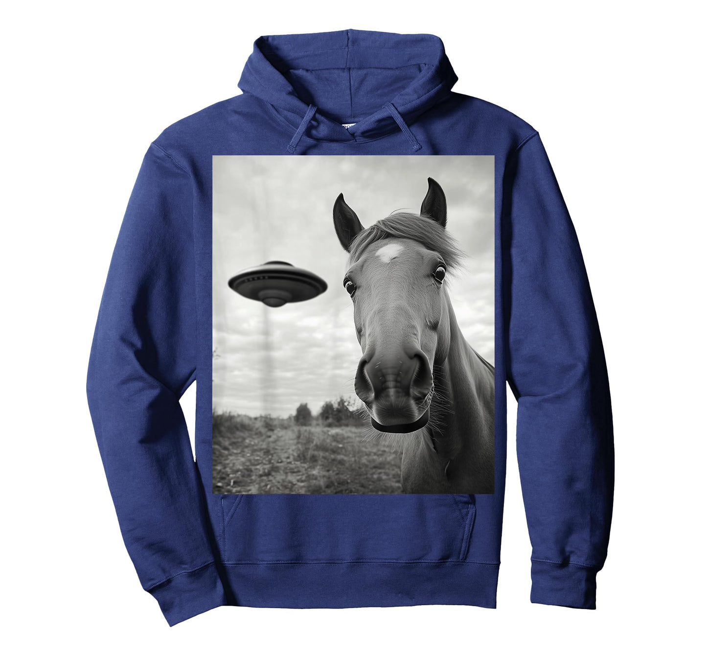 Funny Horse Selfie With Alien UFO Funny UFO Horse T-Shirt