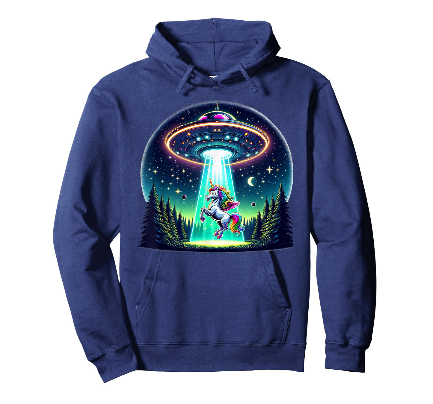 Rainbow Unicorn Abduction Alien Invasion Funny UFO Spaceship T-Shirt