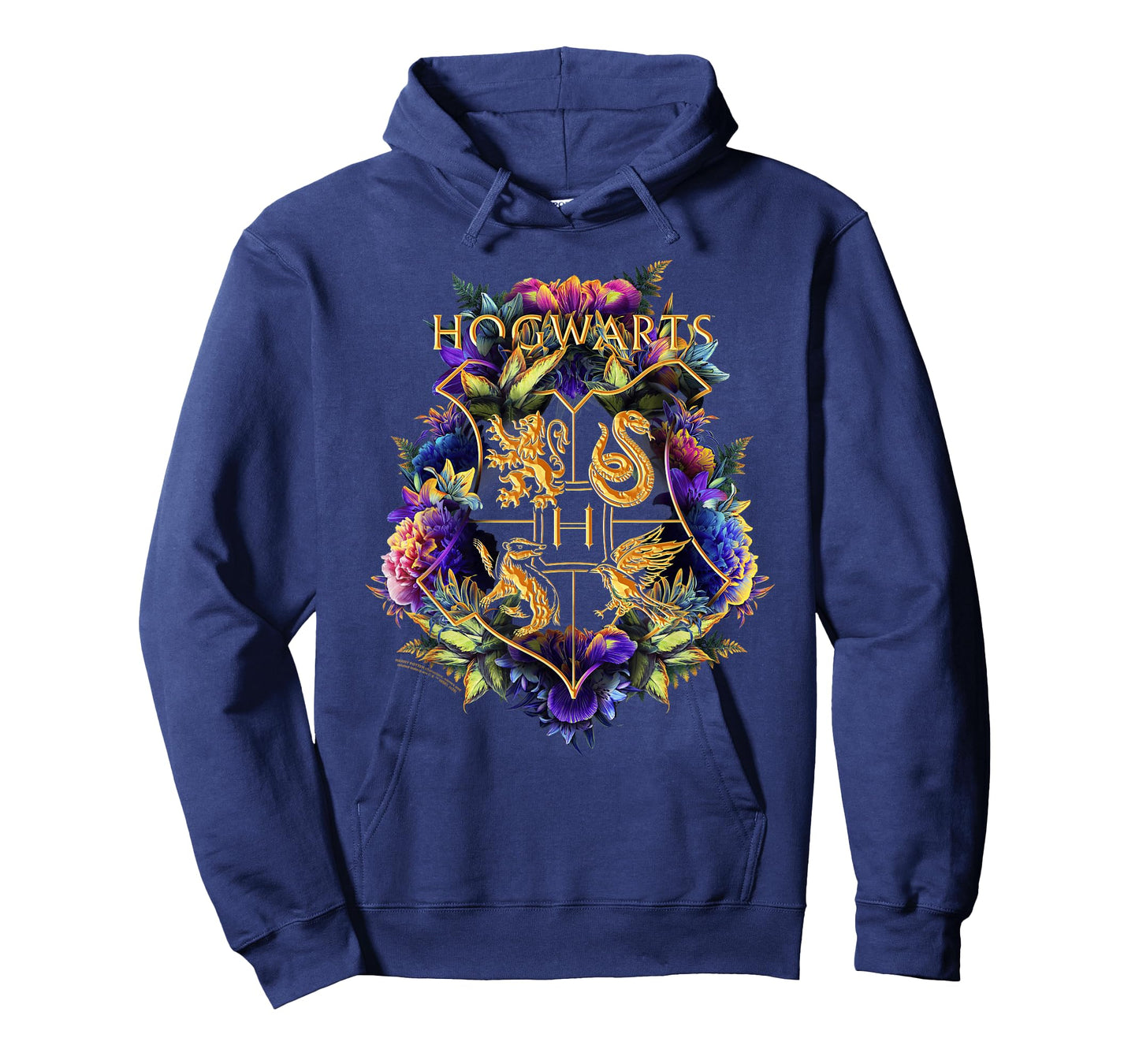 Harry Potter Hogwarts Multi-Colored Floral Crest T-Shirt