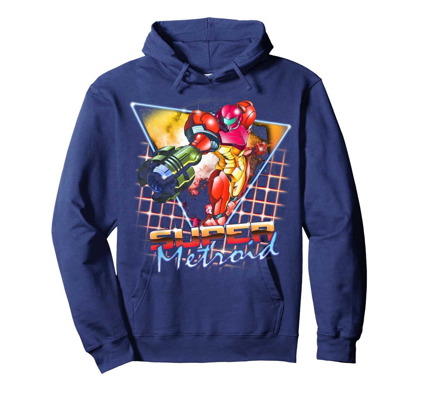 Nintendo Super Metroid Samus Grid Neon Chrome Poster T-Shirt