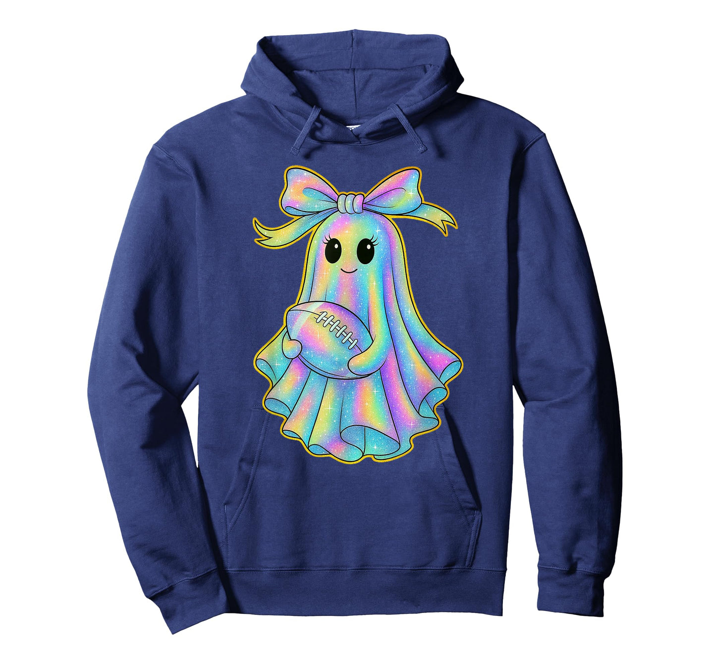 Cute Football Ghost Pastel Halloween Team Spirit Coquette T-Shirt