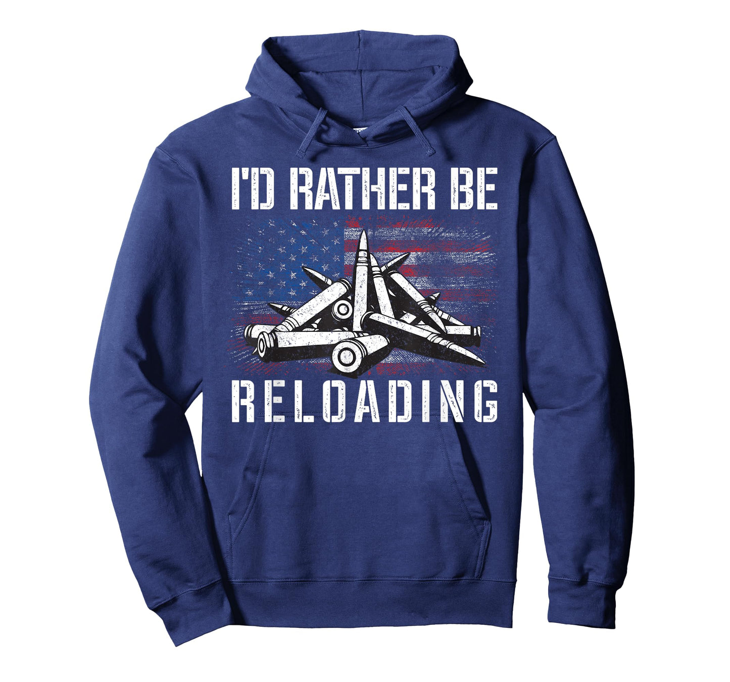 I'd Rather Be Reloading Shooter Guns Ammo American Flag Women Men T-Shirt