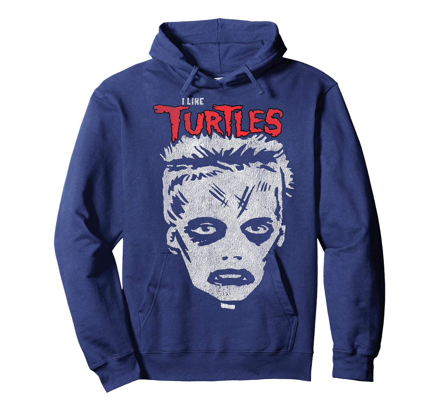 I Like Turtles Zombie Boy Skull Face T-Shirt