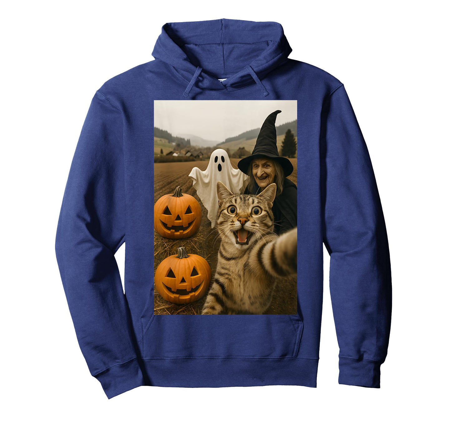 Funny Halloween Cat Selfie with Ghost Boo Witch Pumpkin T-Shirt