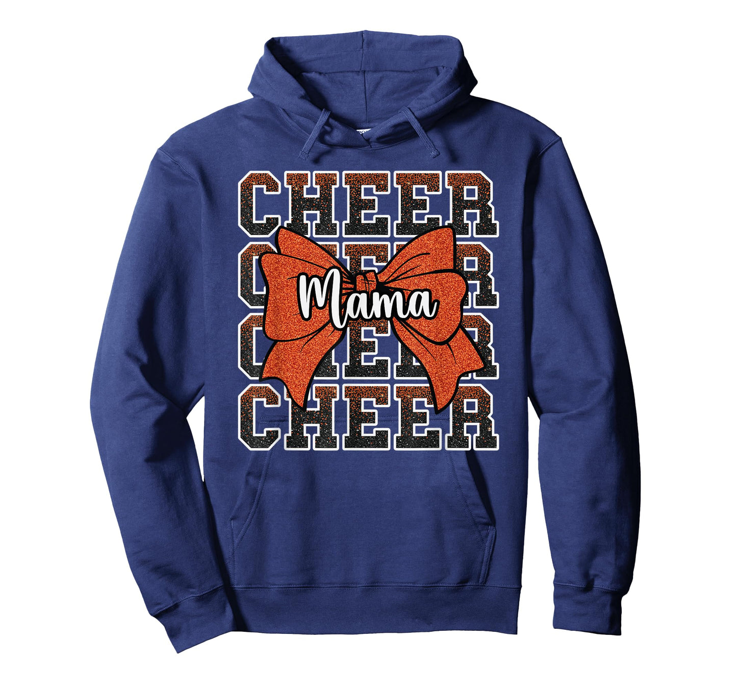 Cheer Mama Mom Bow Sport Cheerleader Cheerleading Orange T-Shirt