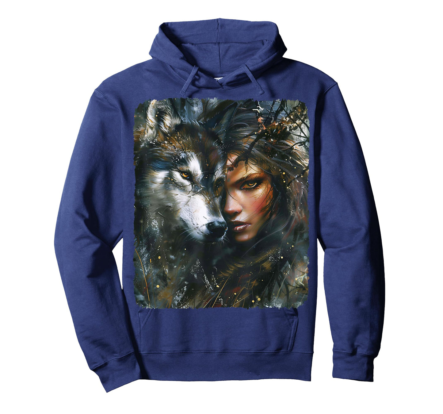 Beautiful Painting of a Woman with her Wolf T-Shirt
