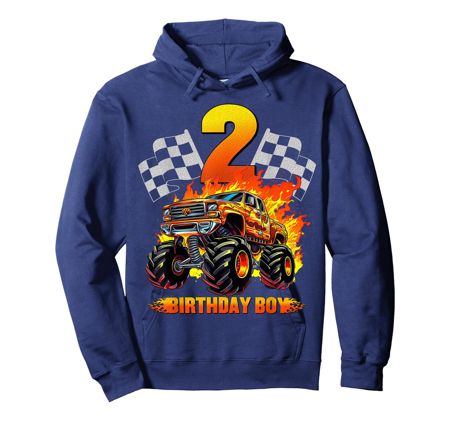 2 Year Old Birthday Monster Truck 2nd Birthday Boy Kids T-Shirt
