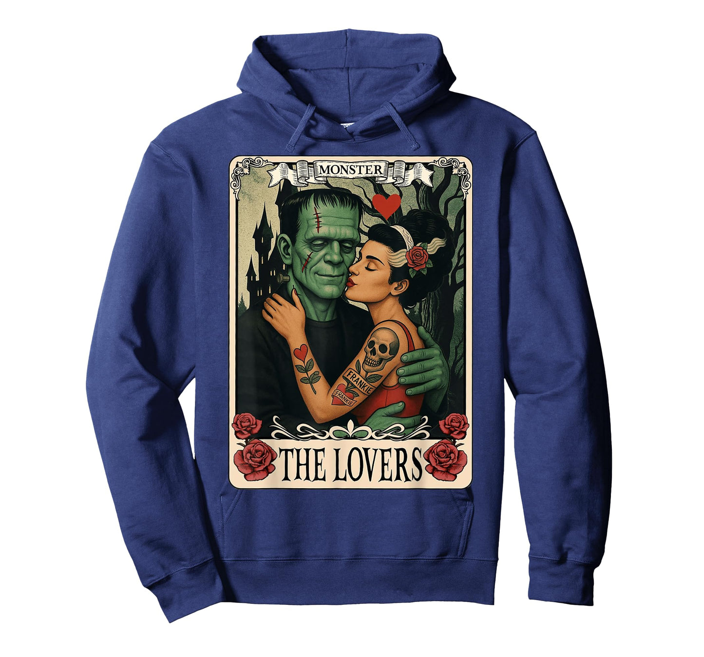 The Monster Frankenstein And Bride The Lovers Tarot Card T-Shirt