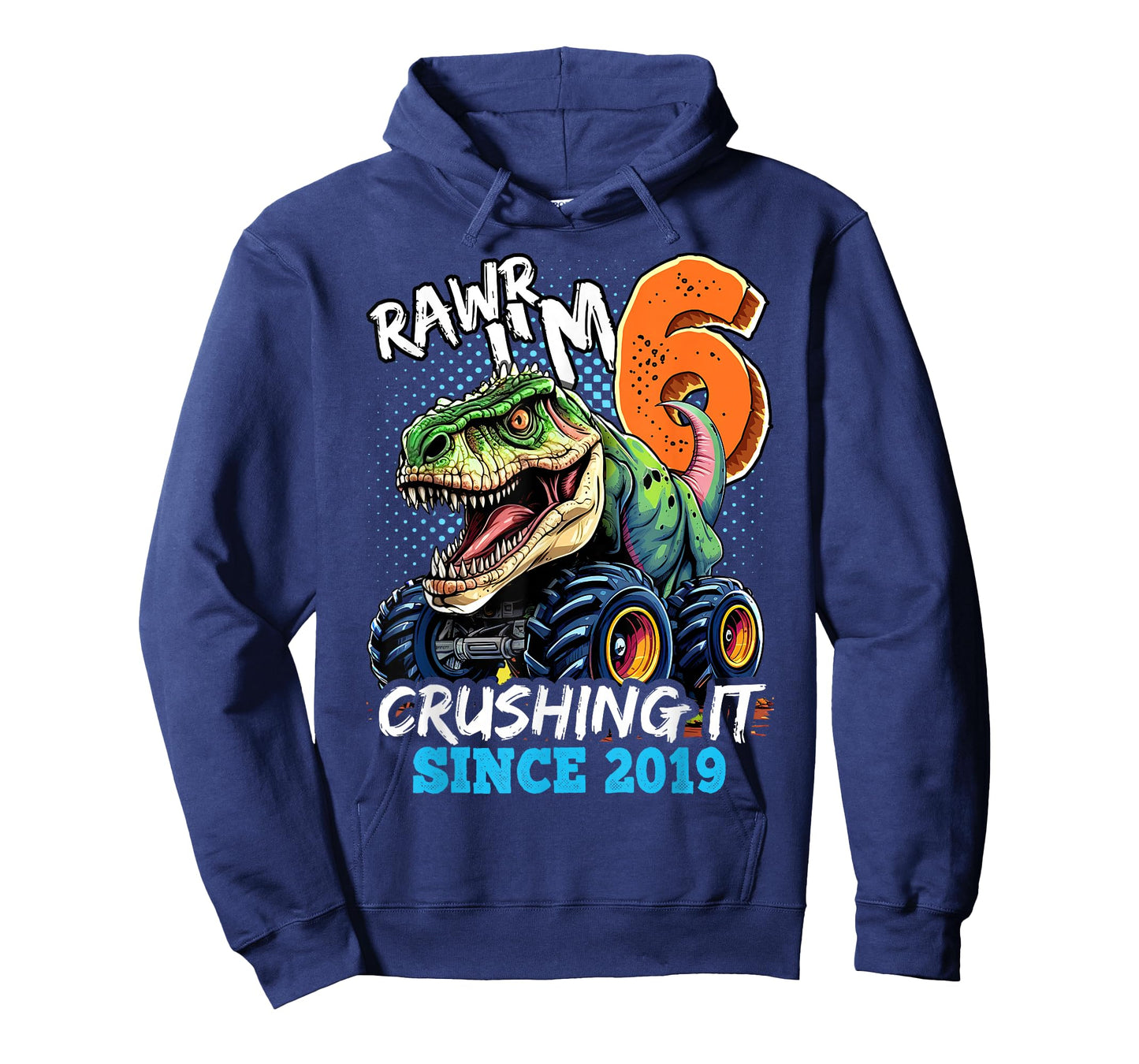 6th Birthday Monster Truck Dinosaur Party Boys Rawr I'm 6 T-Shirt