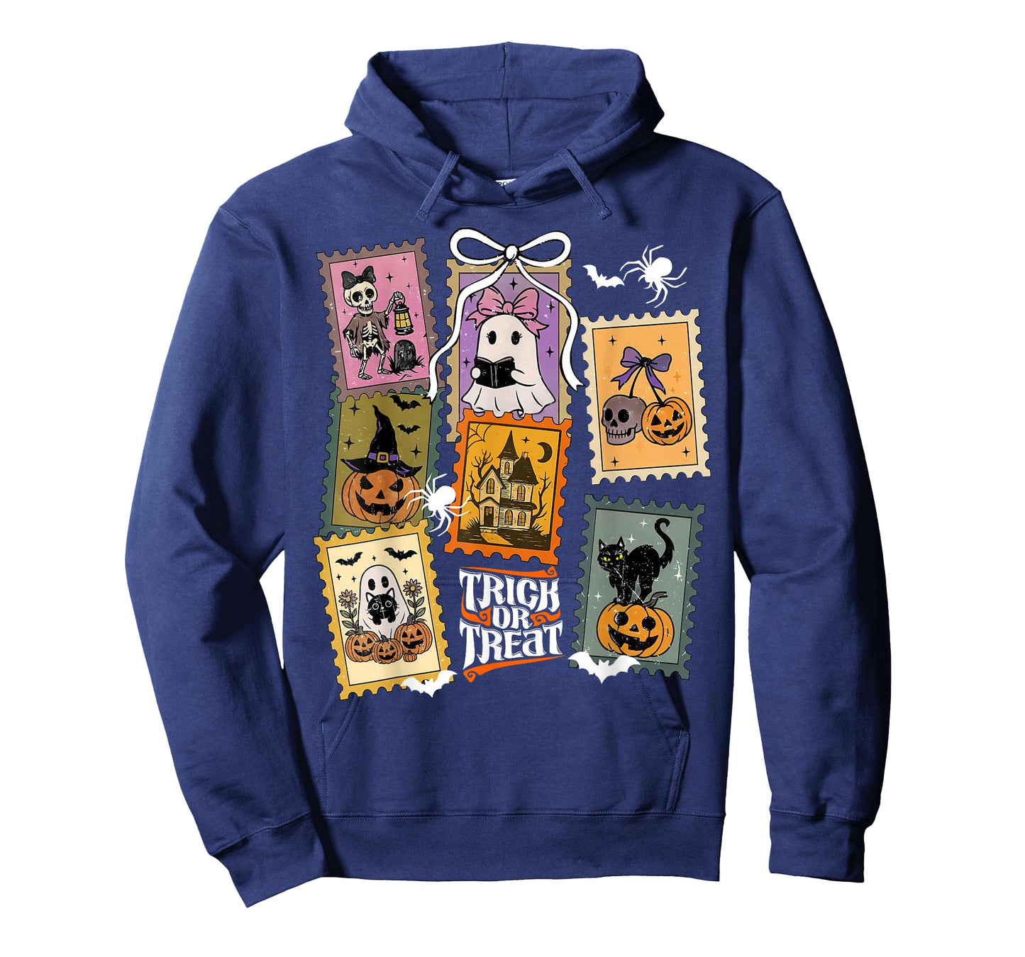 Cute Retro Ghost Halloween Pumpkin Black Cat Spooky Season T-Shirt