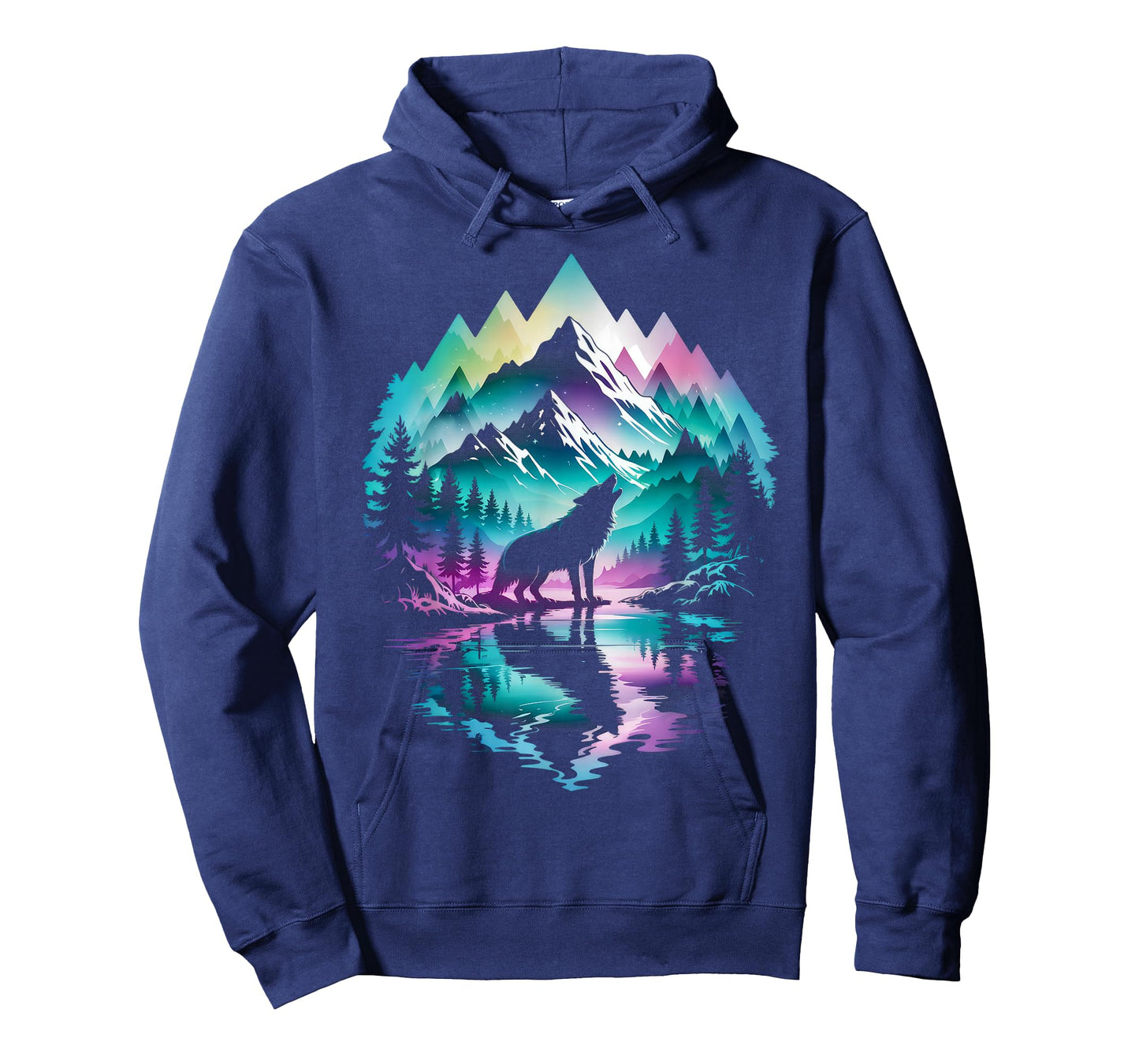 Wolf Forest Moon Vintage Cosmic Howling Wolf Lover Graphic T-Shirt