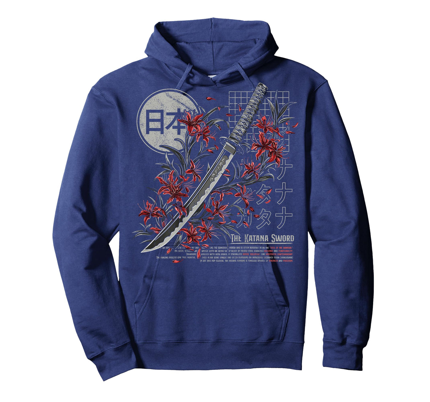 Red Spider Lily Flower Japanese Katana Sword Backprinted T-Shirt