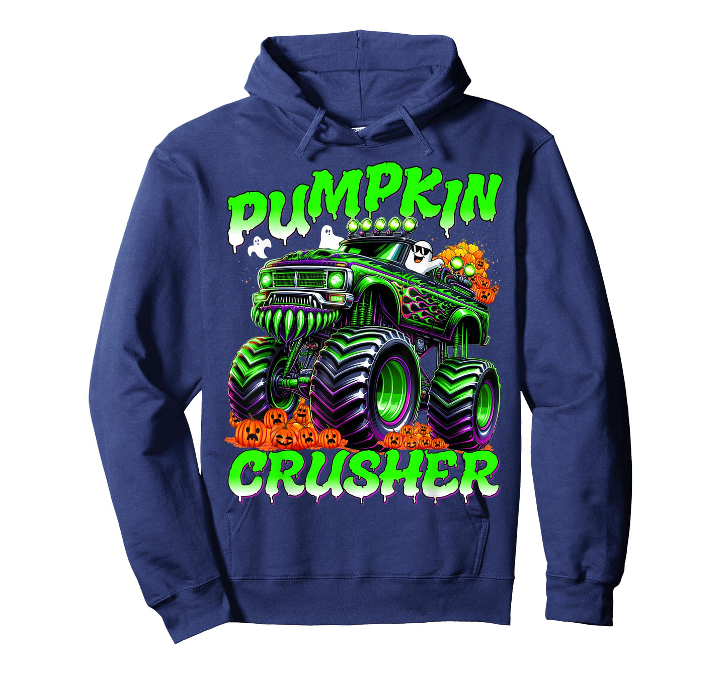 Pumpkin Crusher Monster Truck Ghosts Halloween for Boys T-Shirt