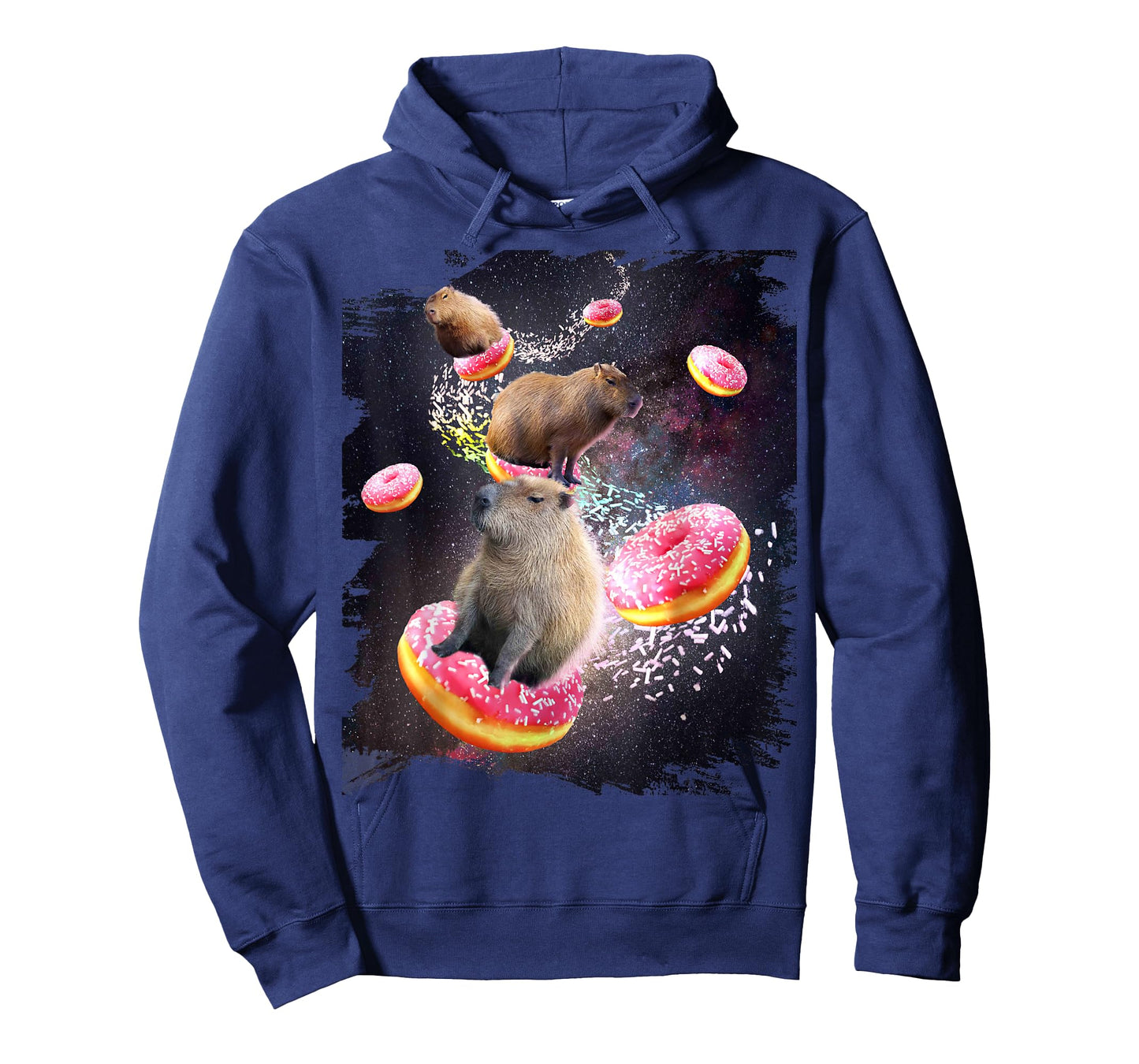 Space Capybara Riding Donut, Galaxy Capybaras T-Shirt
