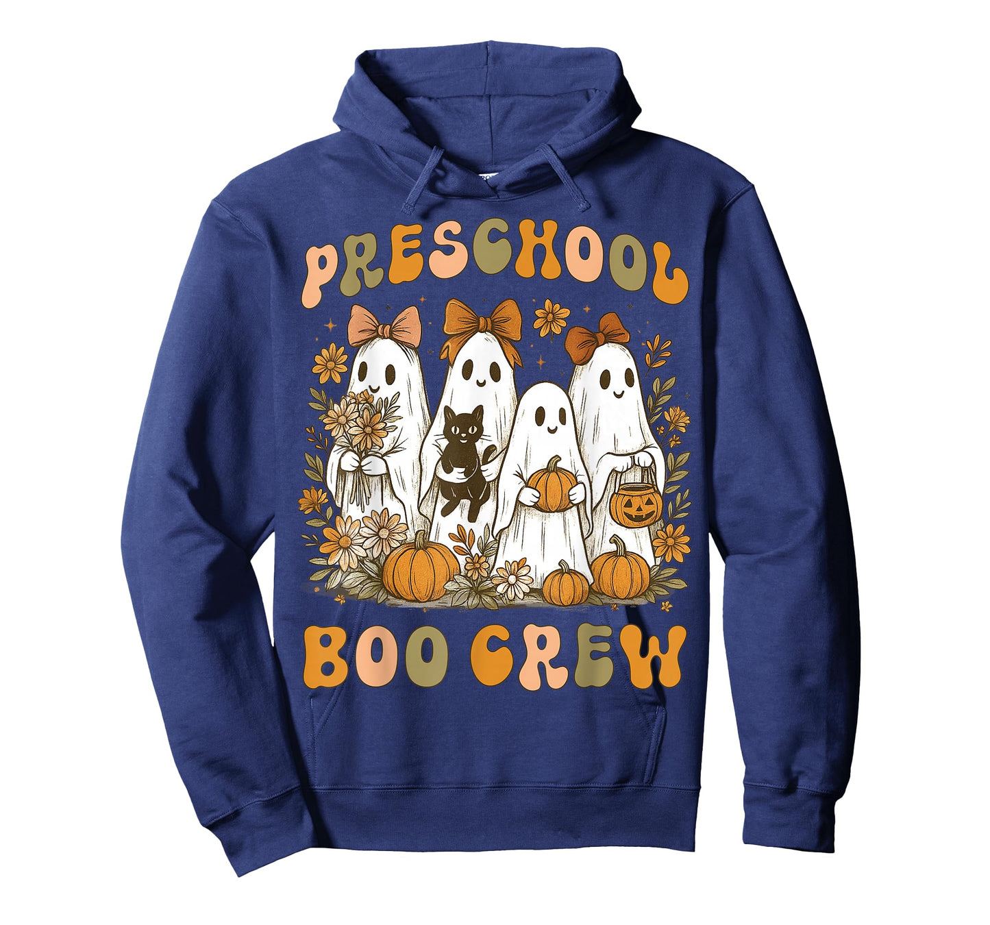 Preschool Boo Crew Teacher Kids Halloween Ghost Cat Pumpkin T-Shirt