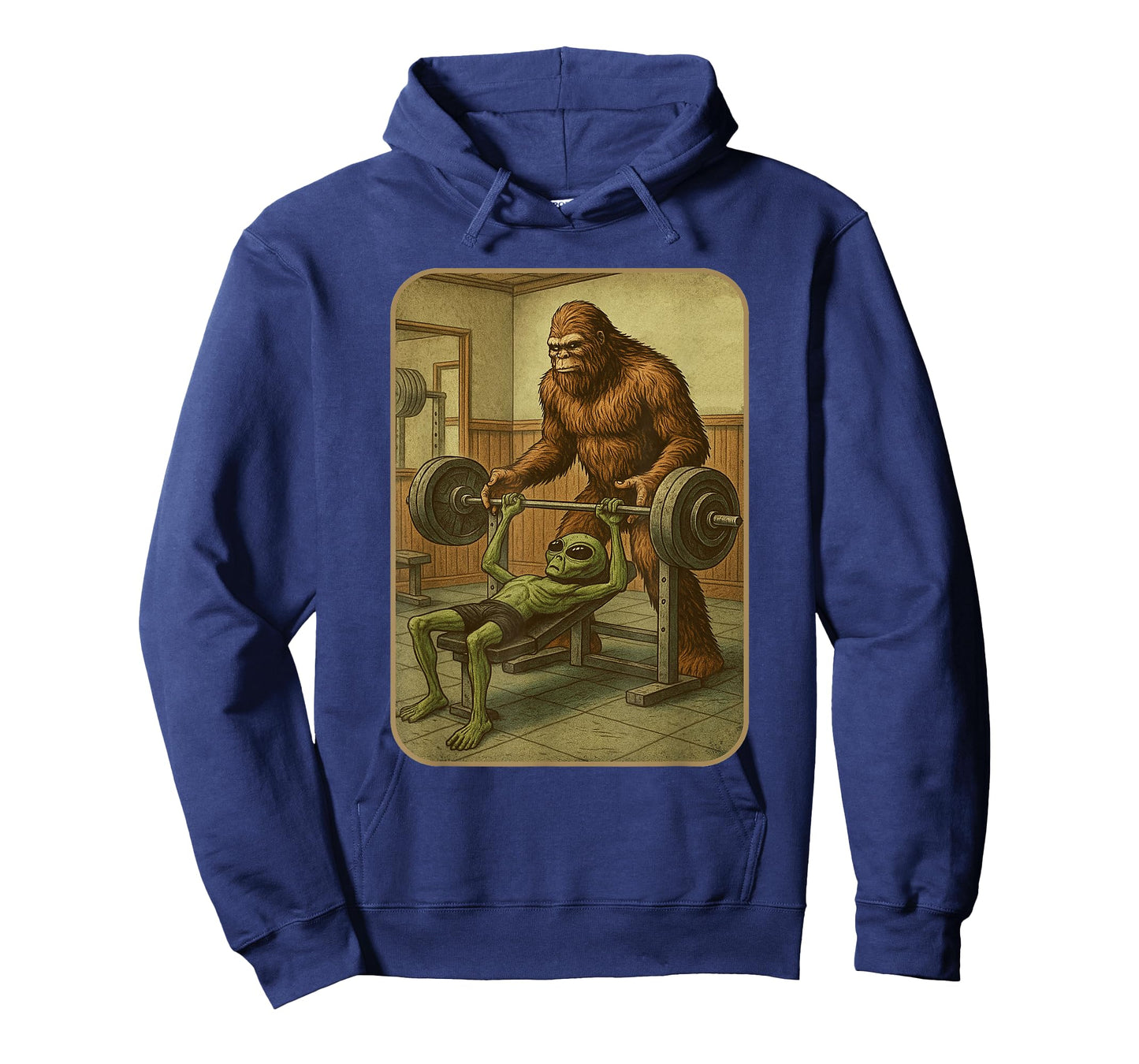 Gym Design Men Women Weightlifting Bigfoot Alien T-Shirt