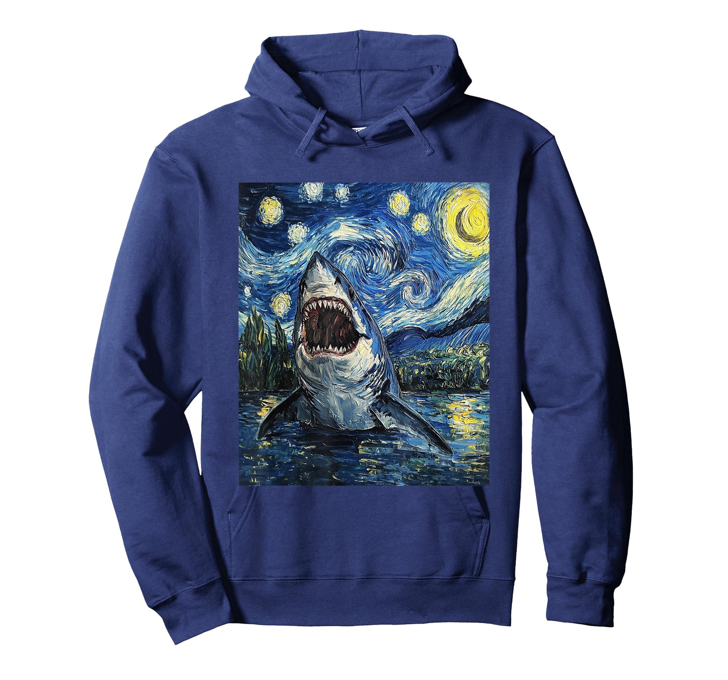 Funny Shark - Van Gogh Style - Starry Night T-Shirt