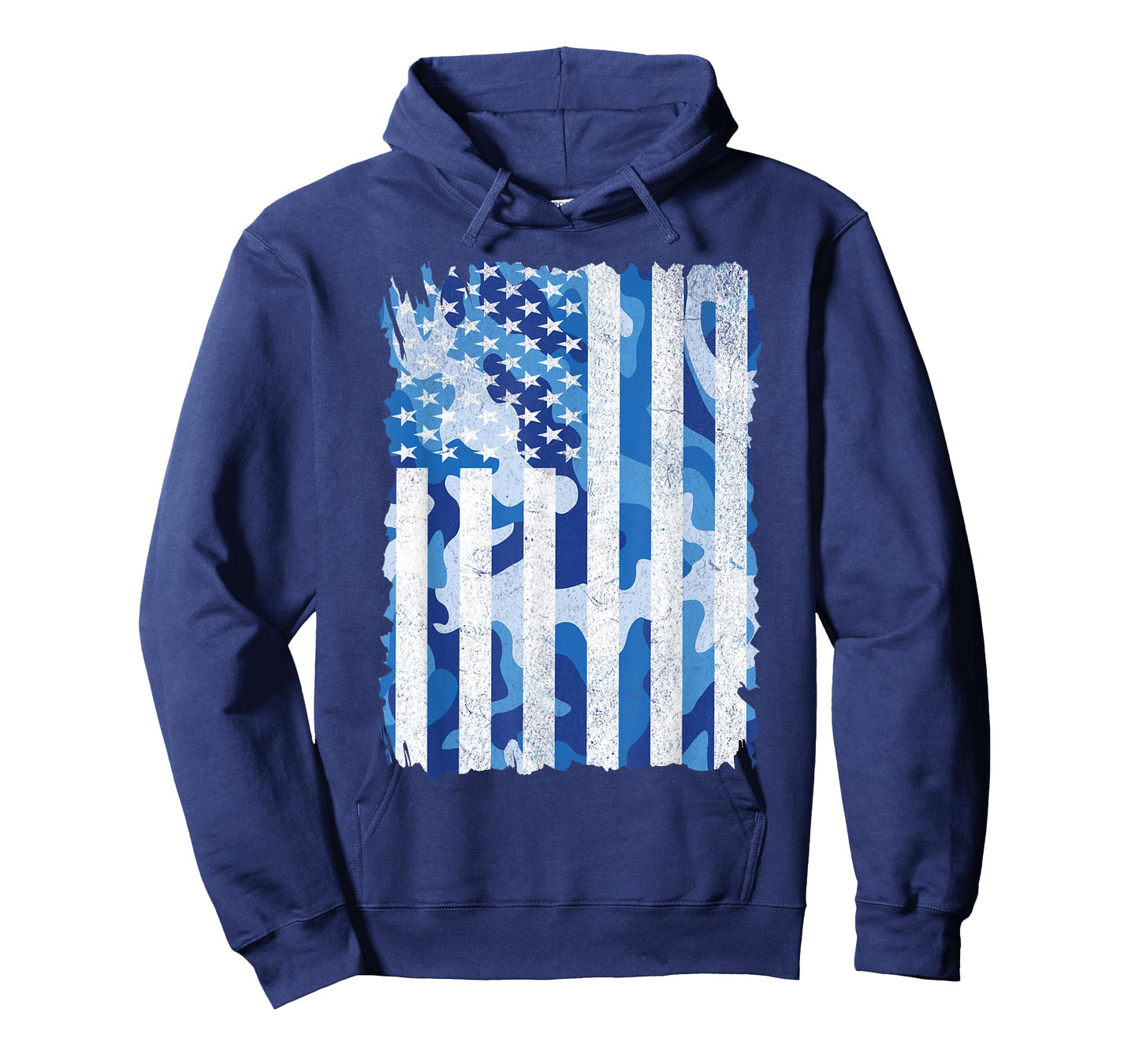Blue Camo American Flag USA Camouflage Men Boys Youth Kids T-Shirt