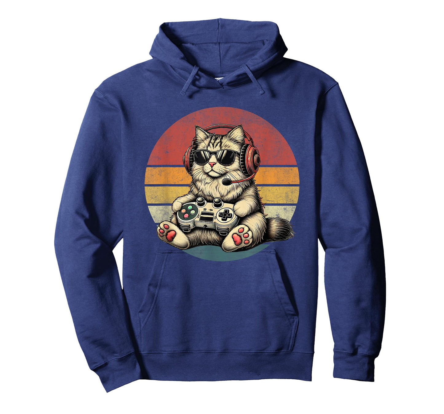 Kitten Cat Playing Video Games Vintage Funny Cat Gaming Men Women Kids T-Shirt