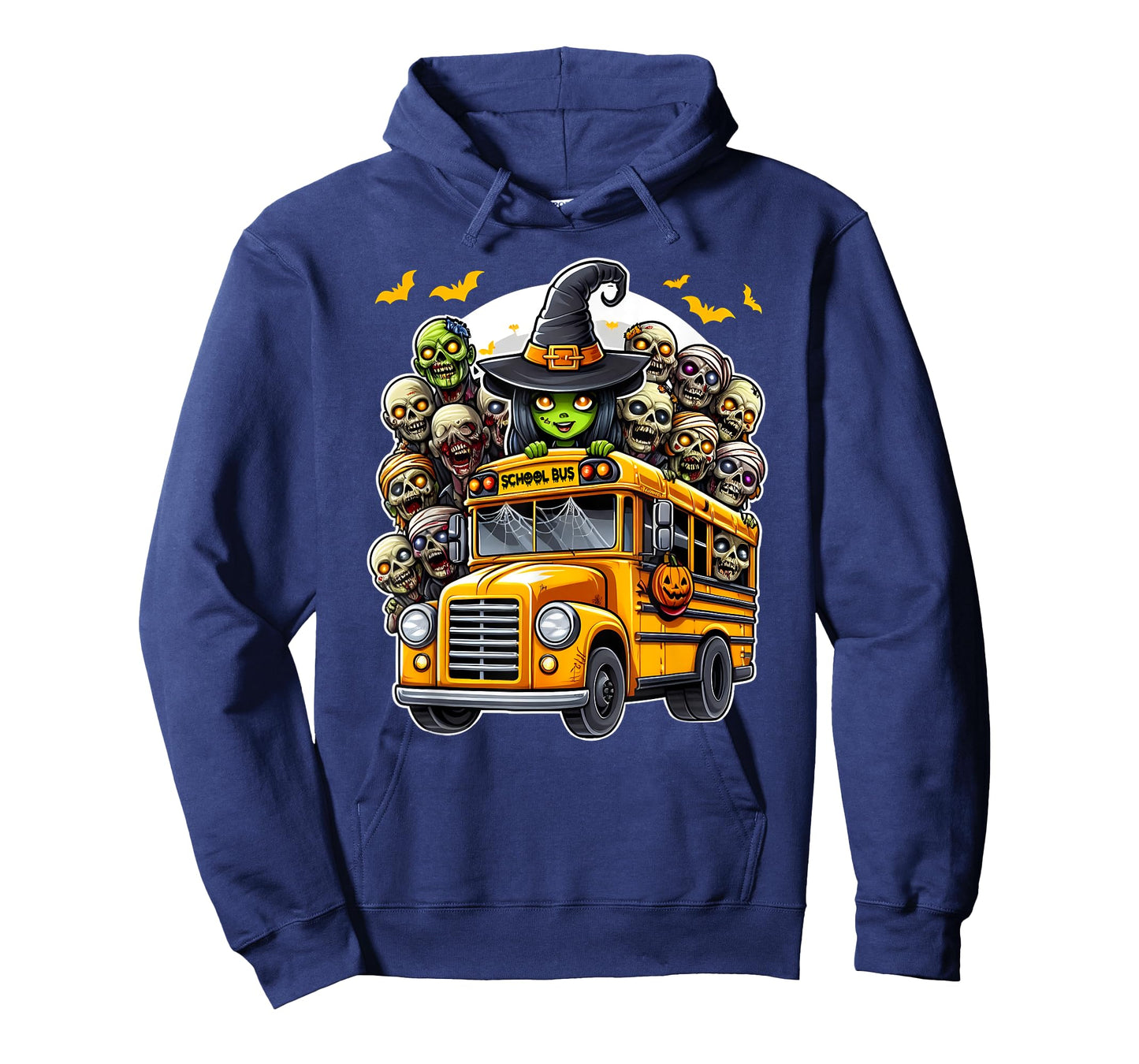 School Bus Creepy Zombie Monster Horror Spooky Halloween Fun T-Shirt