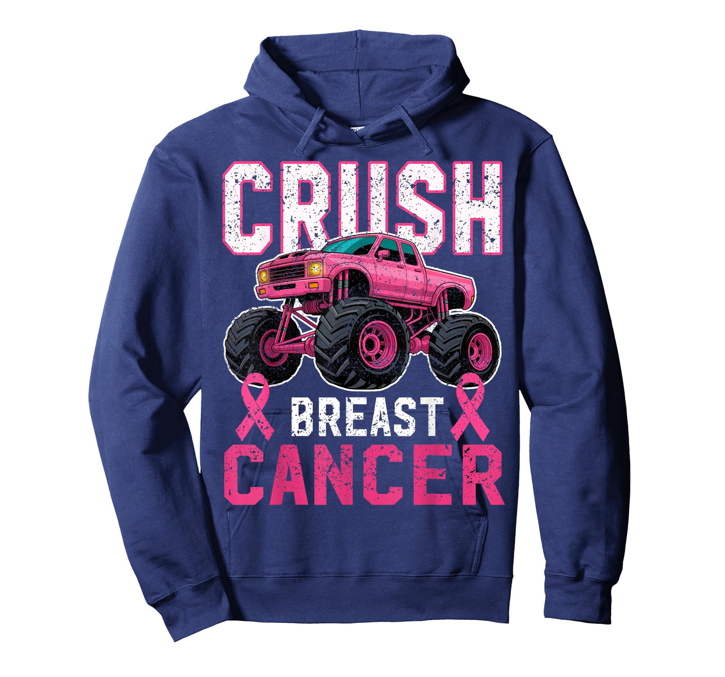 Crush Breast Cancer Pink Monster Truck Boys Kids Toddler T-Shirt