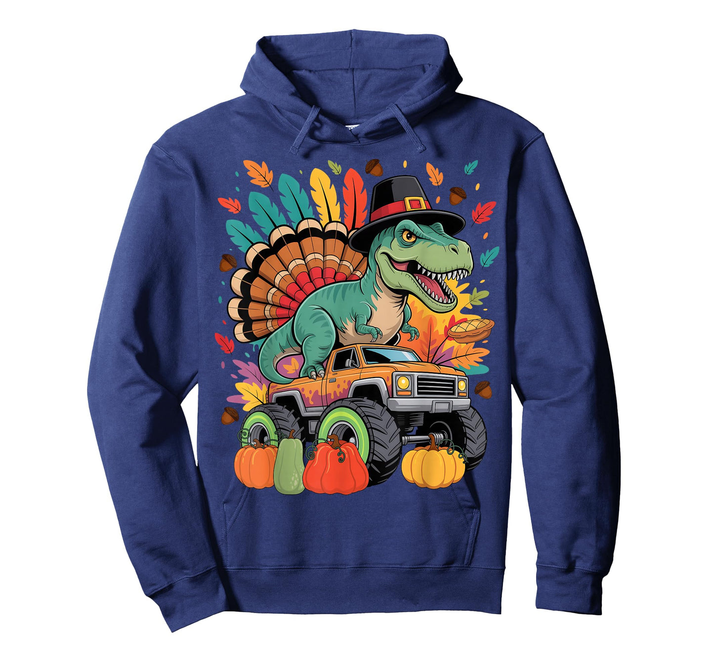 Turkey Dinosaur Monster Truck Thanksgiving Boy Toddler Kid T-Shirt