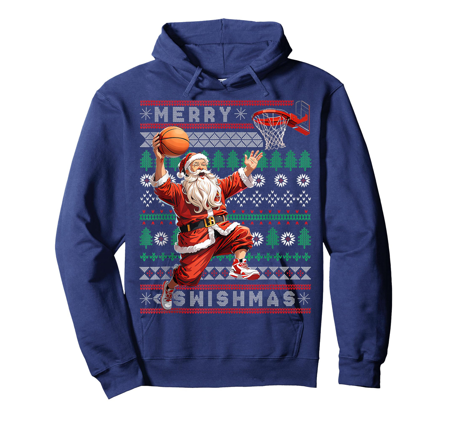 Merry Swishmas Basketball Ugly Christmas Xmas Men Boys Kids T-Shirt