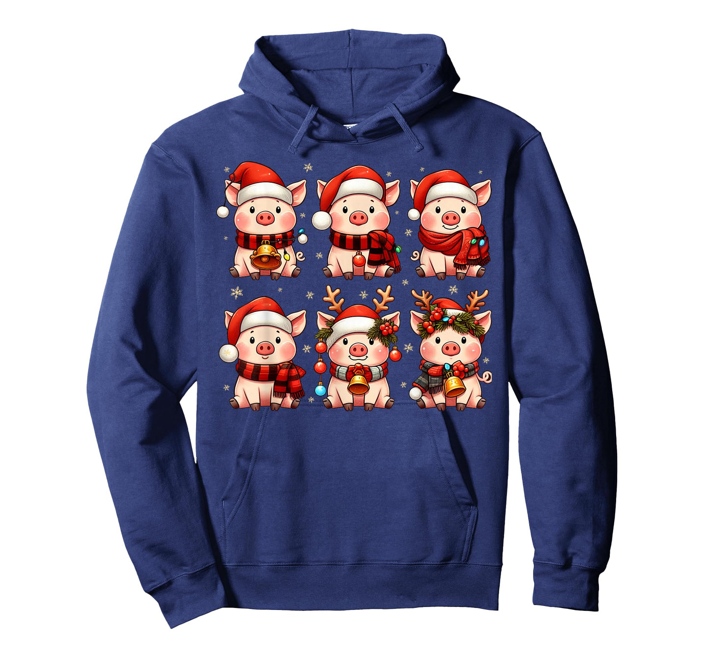 Cute Pig Santa Christmas Lights Funny Xmas Animal Lover T-Shirt