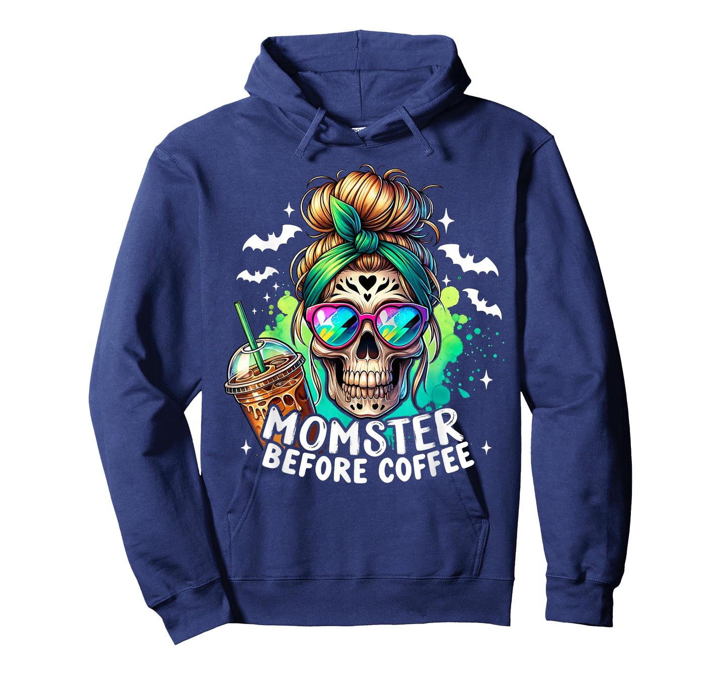 Momster Before Coffee Skeleton Skull Spooky Mama Halloween T-Shirt