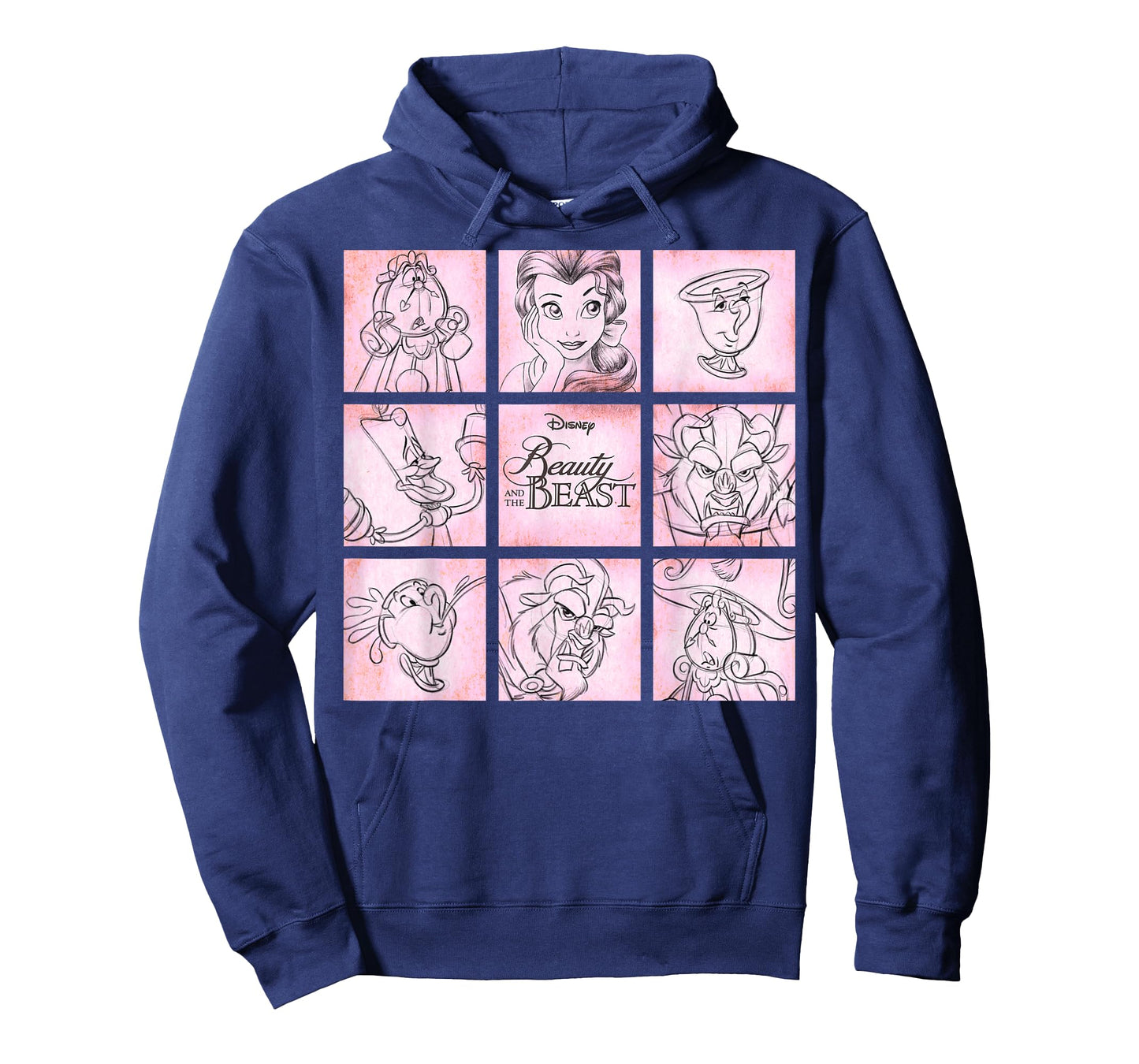 Disney Beauty and the Beast Panel Sketch Graphic T-Shirt T-Shirt
