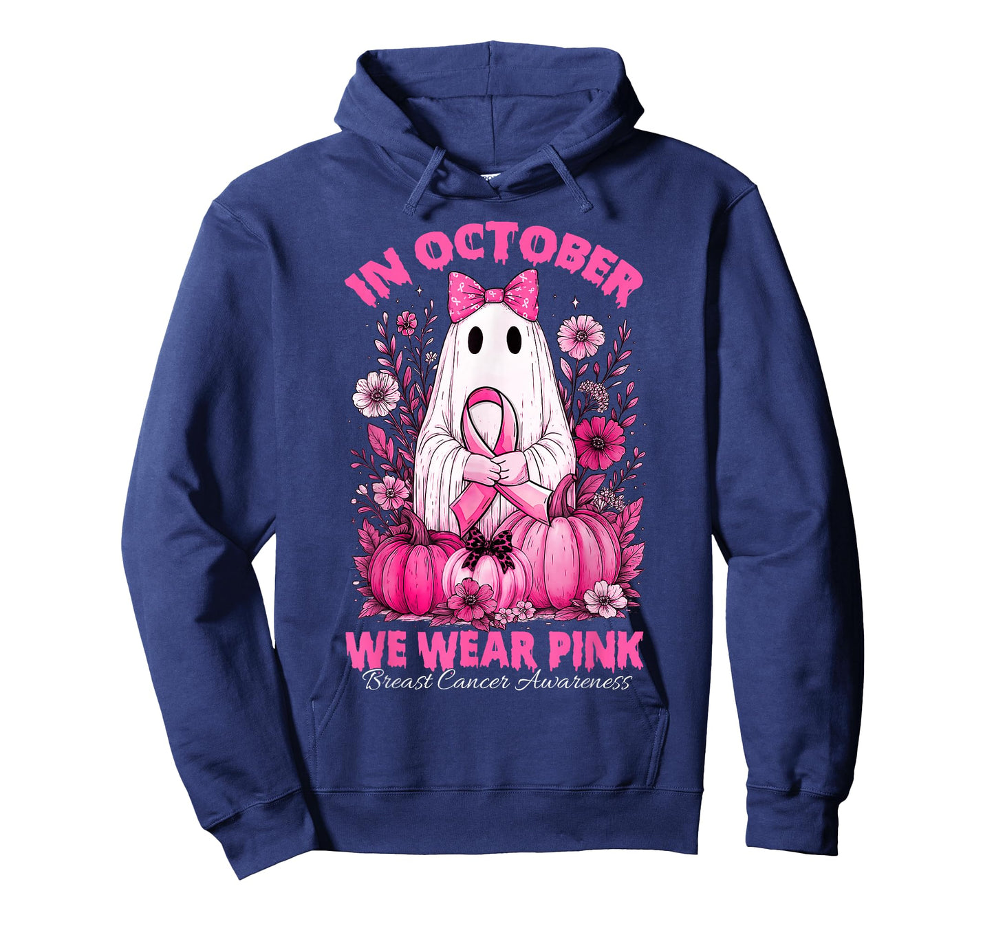 in October We Wear Pink Shirt Ghost Breast Cancer Awareness T-Shirt