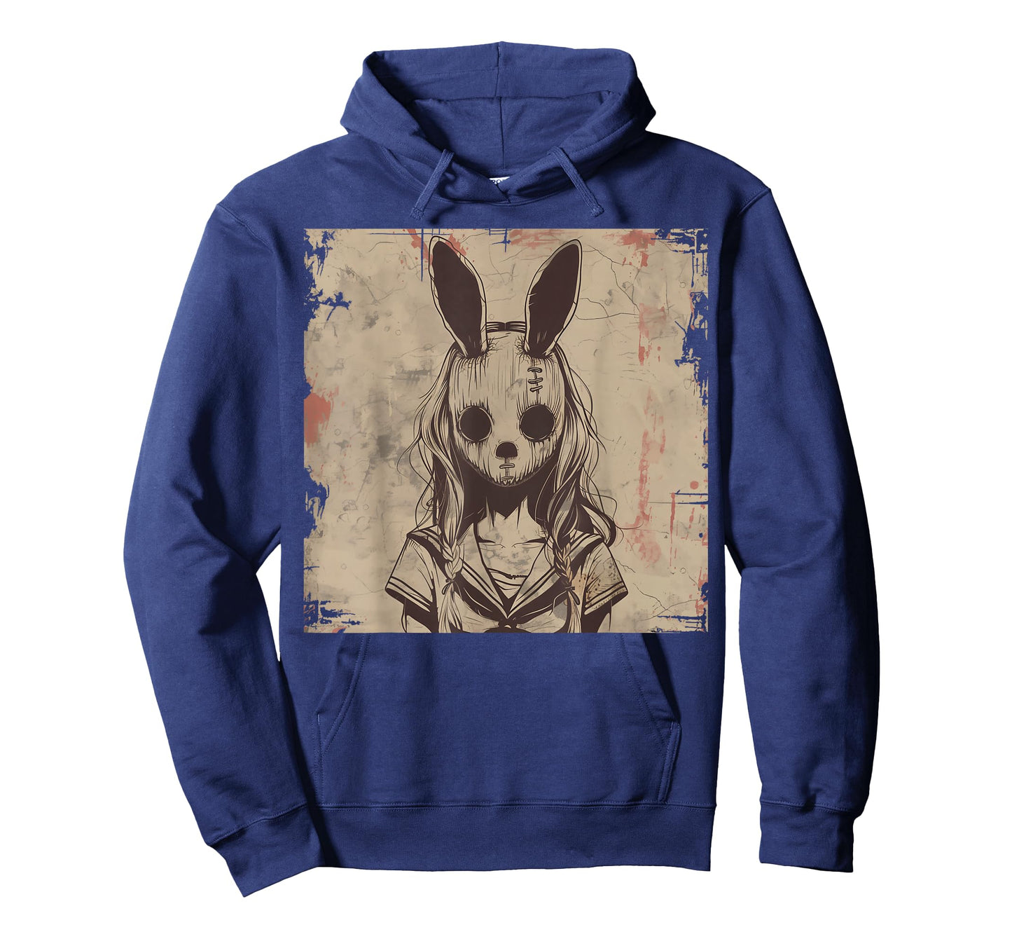 Goth Grunge Creepy Bunny Rabbit Mask Girl Anime Horror Art T-Shirt