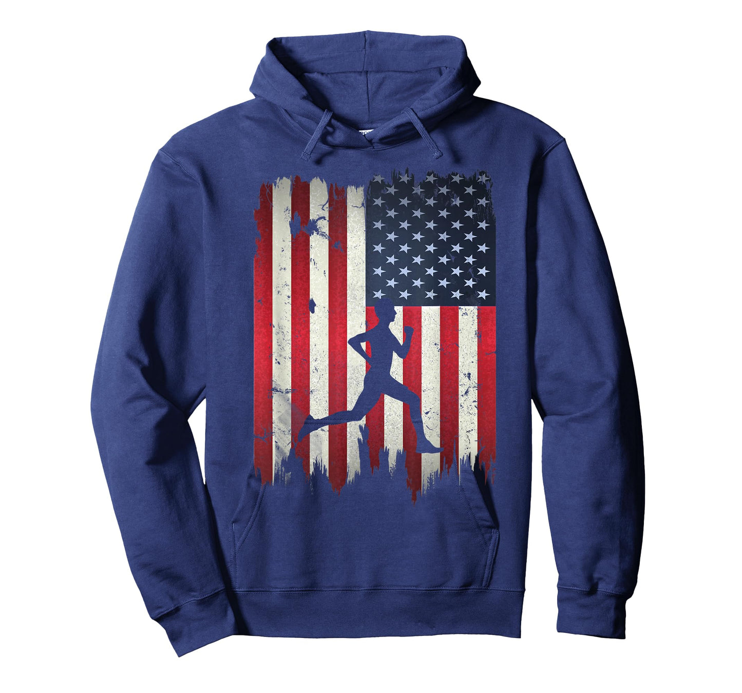 Runner Running USA American Flag 4th of July T-Shirt