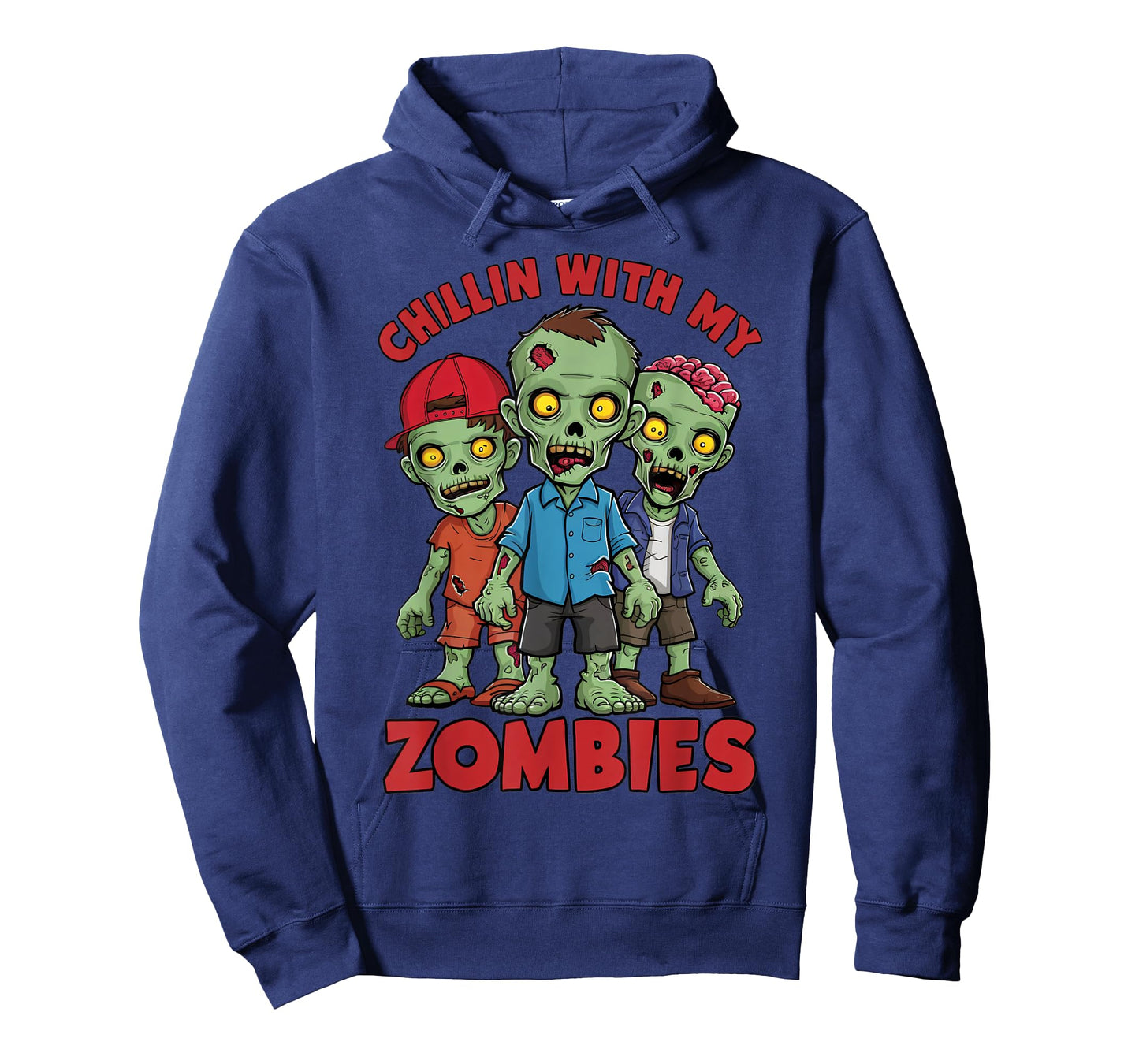 Chillin With My Zombies Halloween Boys Kids Funny T-Shirt