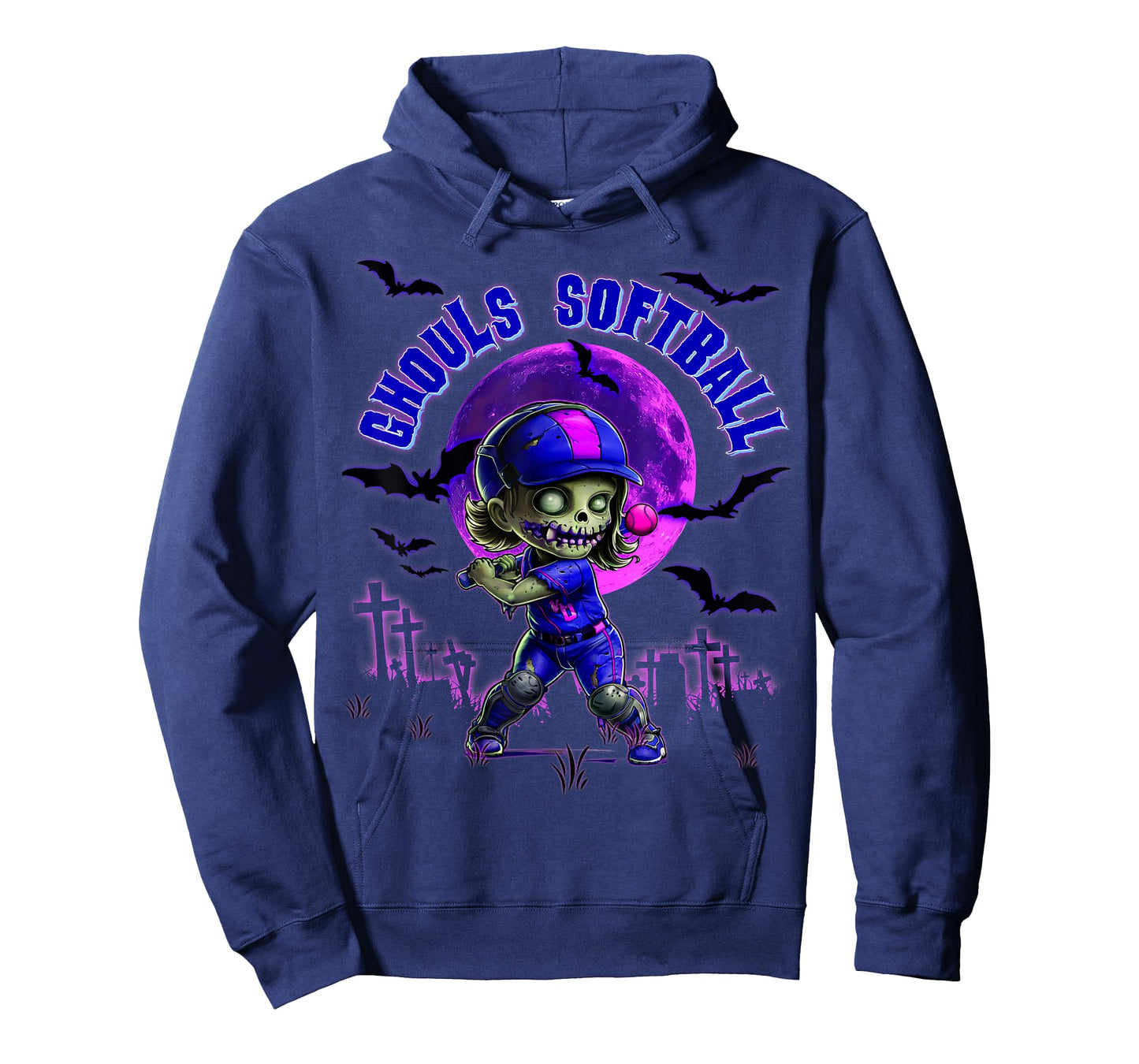 Halloween Softball for Girls Creepy Spooky Zombie Batter T-Shirt
