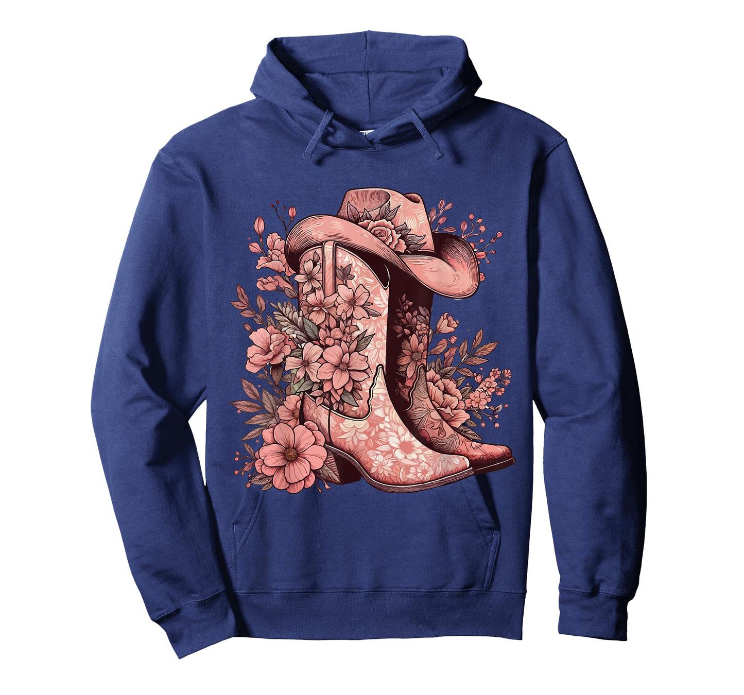 Boho Watercolor Cowgirl Boots Hat Floral Boots Western Boots T-Shirt