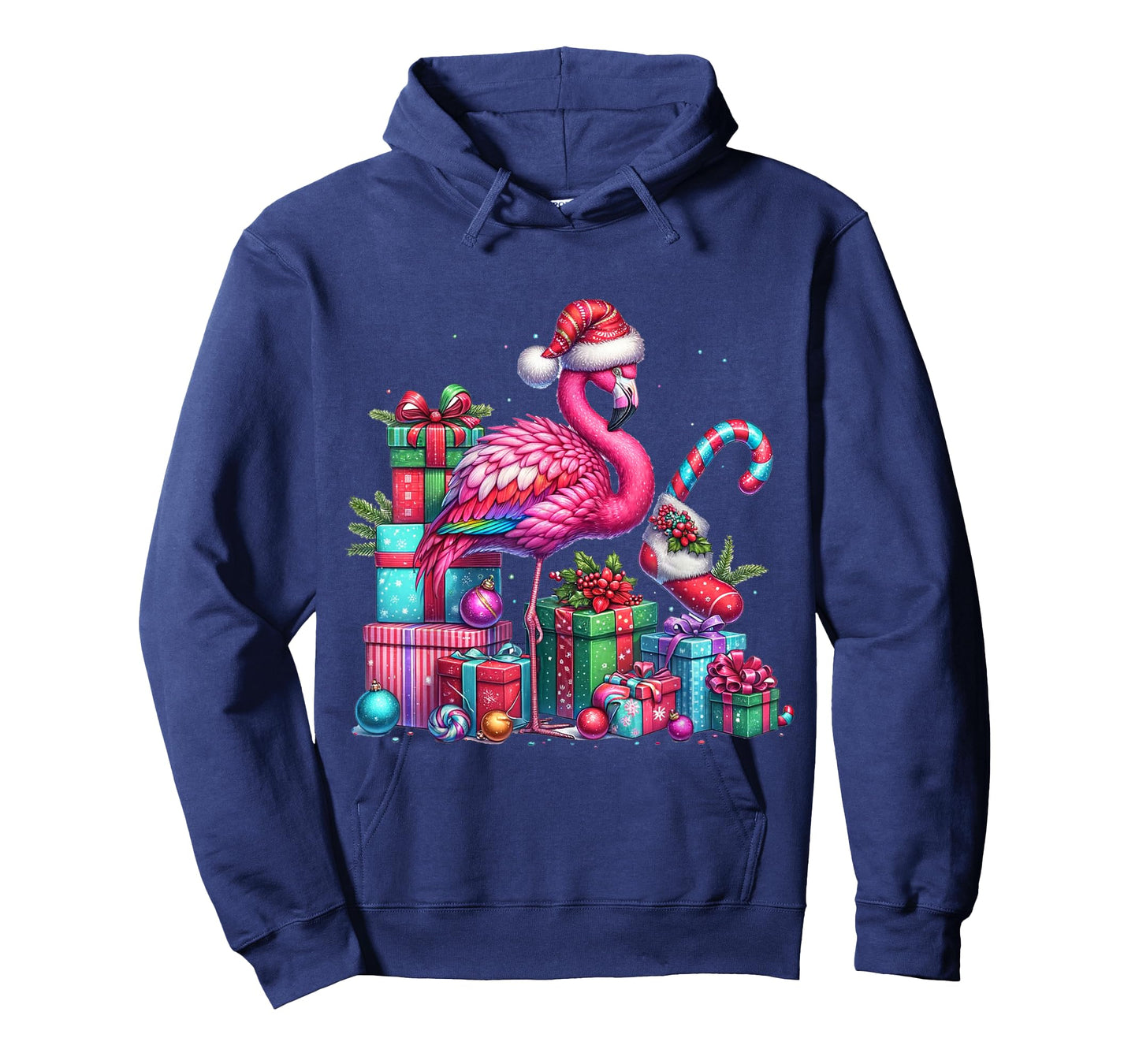 Funny Festive Flamingo Holiday Pink Christmas Xmas Santa Hat T-Shirt