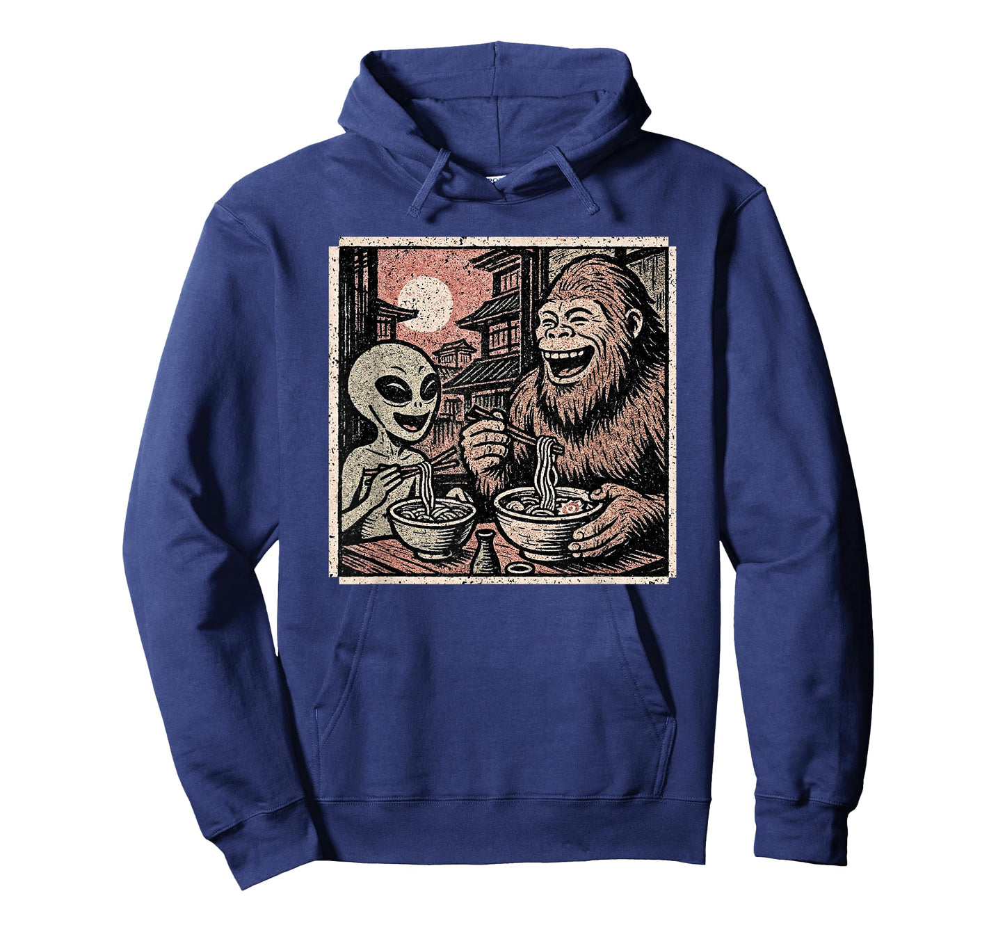Funny Bigfoot Alien Ramen Japanese Inspired Tokyo Sasquatch T-Shirt
