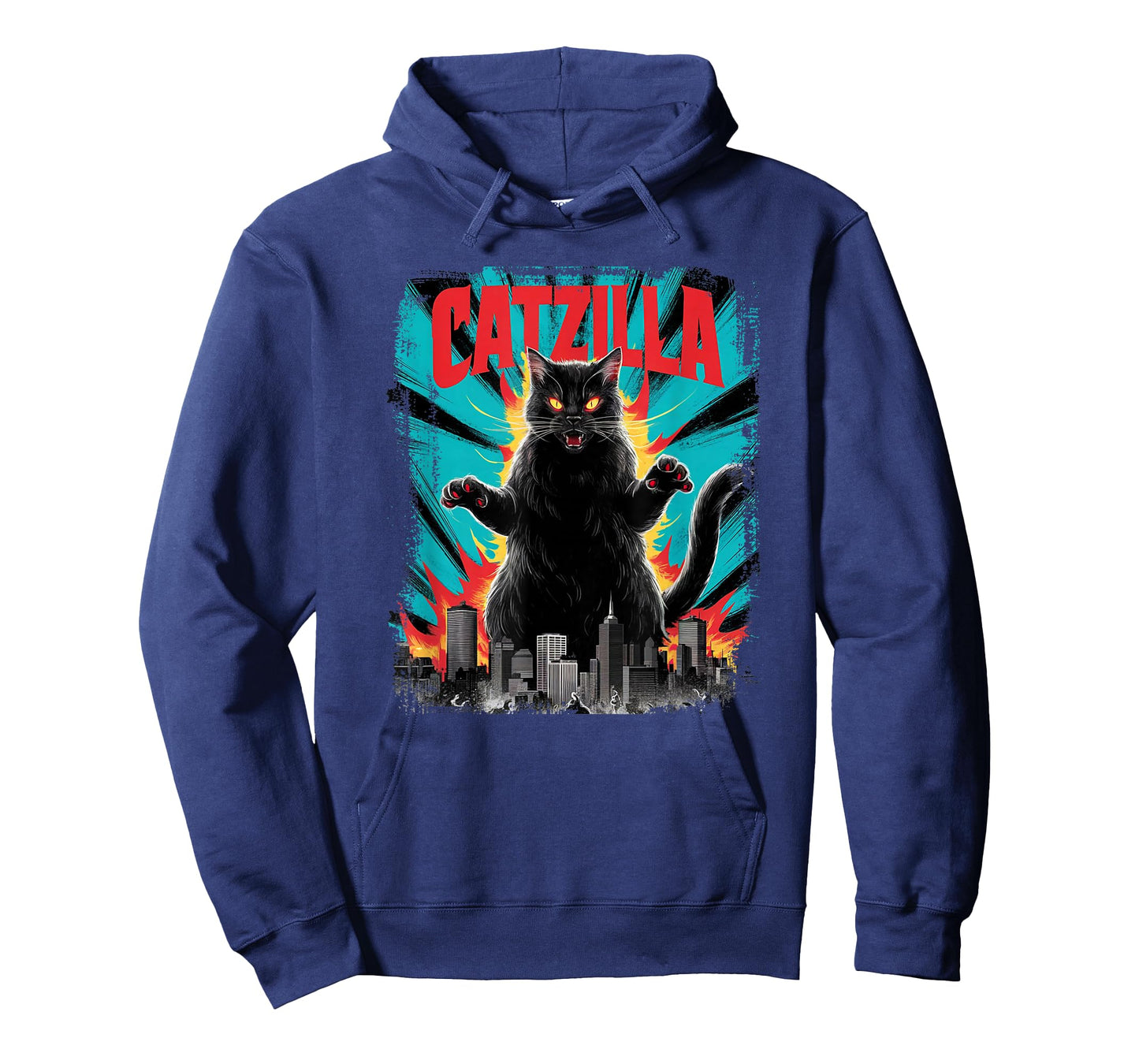 Catzilla Funny Cat Graphic Japanese Cityscape T-Shirt