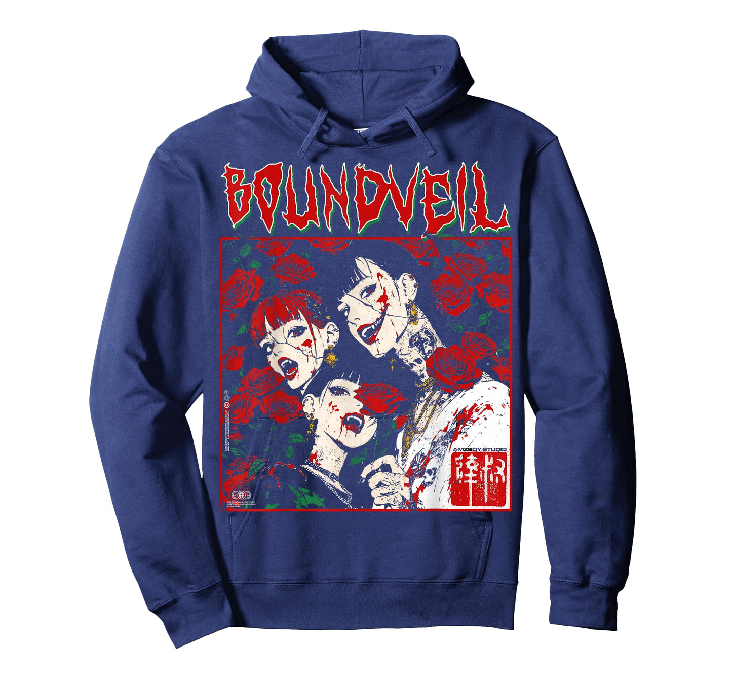 Creepy Manga Horror Anime Y2K Horror Alt Emo Goth Vampire T-Shirt