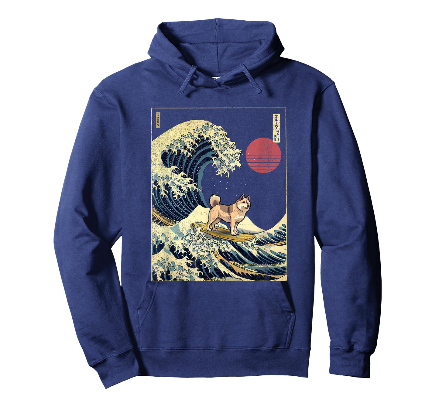 Akita Japanese Kanagawa Wave Funny Surf Dog T-Shirt