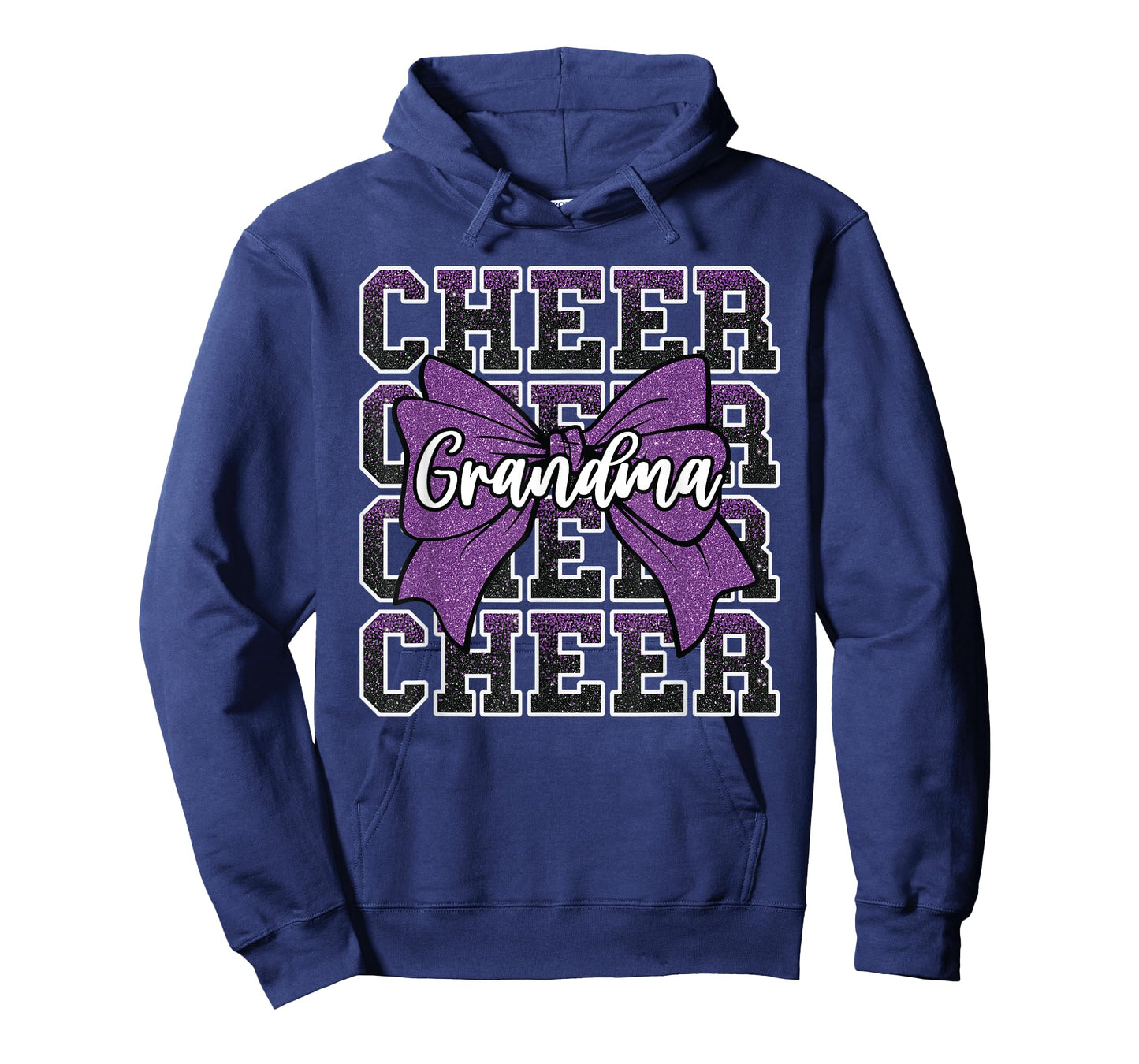 Cheer Grandma Bow Sport Cheerleader Cheerleading Purple T-Shirt