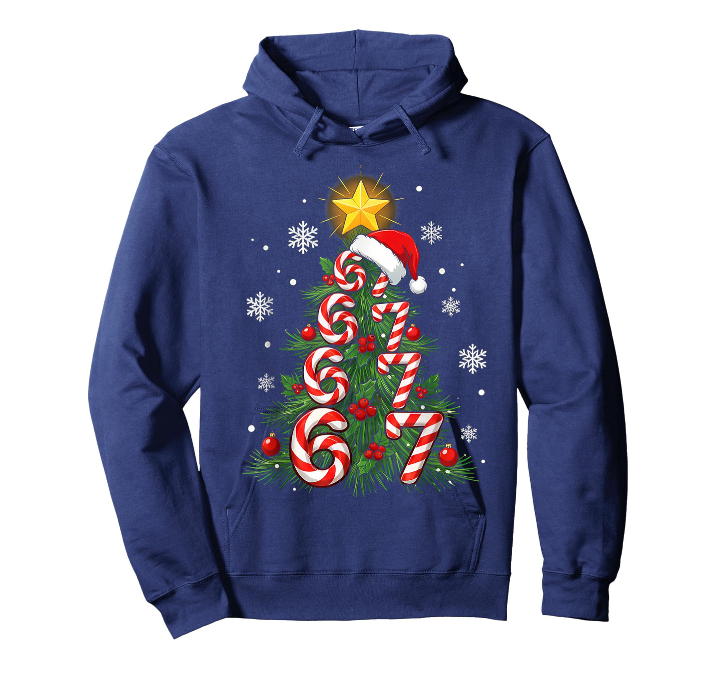 67 Christmas Tree Candy Cane Holiday Six Seven Meme Xmas T-Shirt